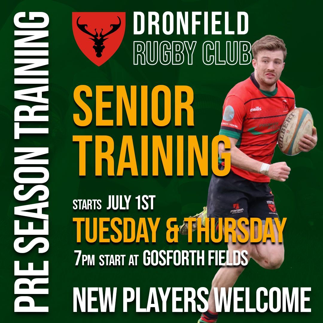 🔴⚫️  SENIOR TRAINING starts next week on Tuesday, starts at 7pm Gosforth Fields. New players welcome.

#upthedron #preseason #rugbytraining #challenge #newseason
