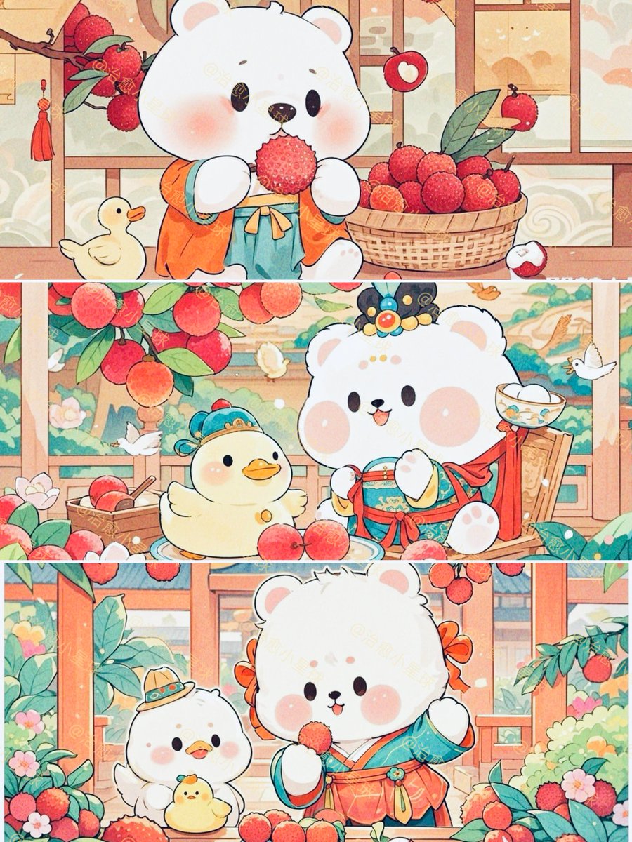 我是小熊我喜欢吃荔枝，大家喜欢吃什么水果呢🤚