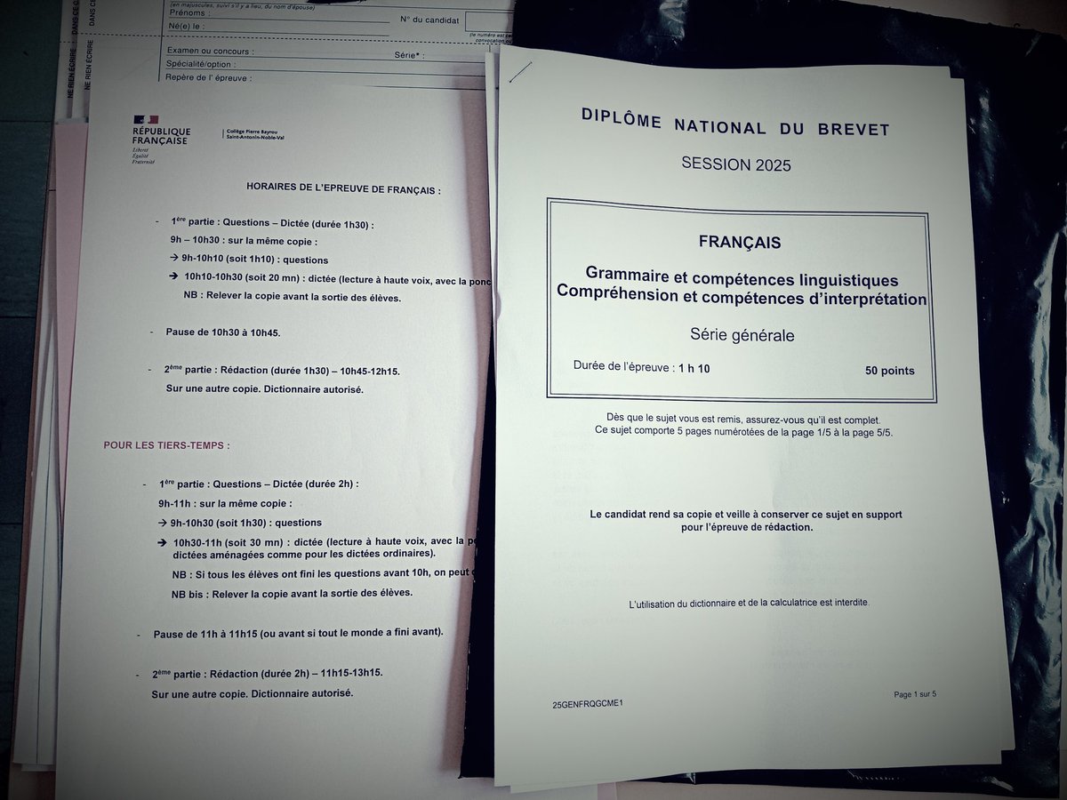 DSDEN82's tweet image. Ouverture & distribution du sujet de français du #brevet par l'inspecteur académique @LeNormandCyril1. Rencontre avec le personnel.
Bon courage au 78 collégiens de Pierre Bayrou de Saint-Antonin-Noble-Val ainsi qu'à tous les élèves de 3ème du @tarnetgaronne82.