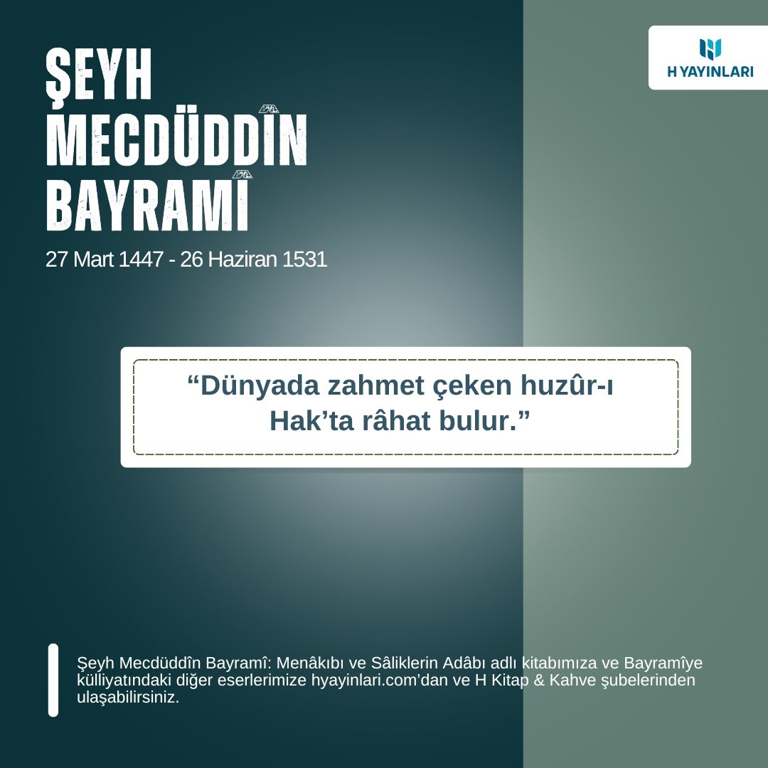 Ruhaniyetine selam ederek, Mecdüddîn Efendi'nin vefat yıldönümü anısına belgesel tadındaki "Şeyh Mecdüddîn Bayramî: Menâkıbı ve Sâliklerin Adâbı" adlı eserden faydalanmanızı dileriz..