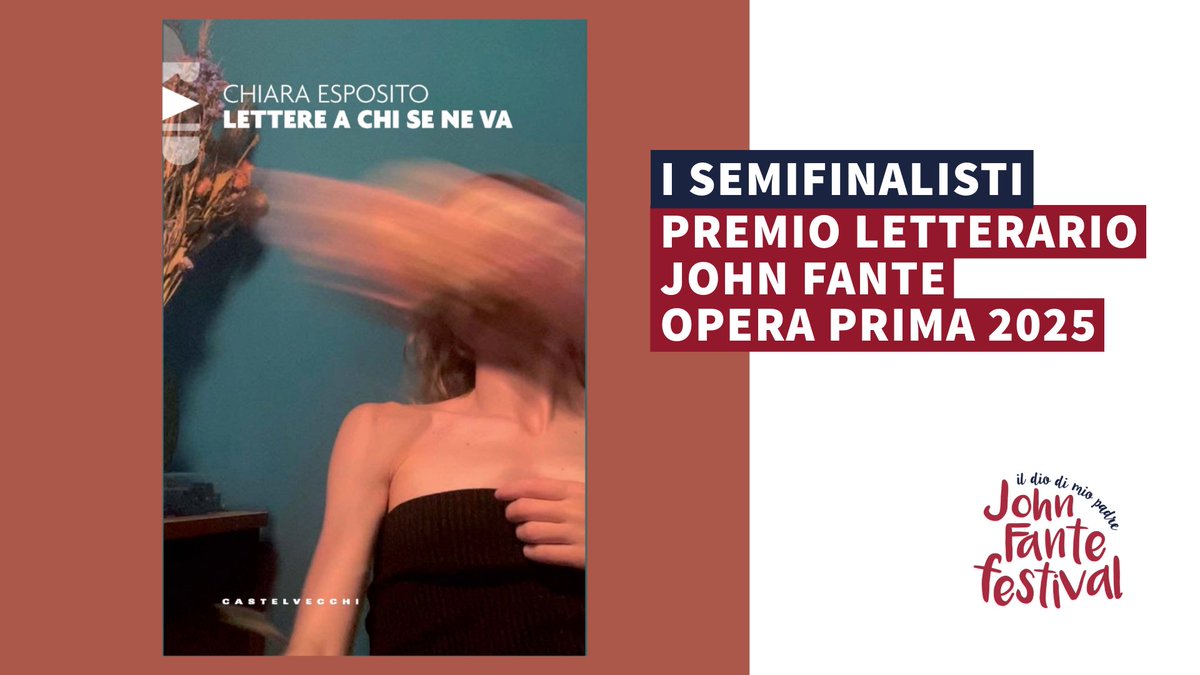I SEMIFINALISTI DEL PREMIO LETTERARIO JOHN FANTE OPERA PRIMA 2025
Chiara Esposito ci legge un estratto del suo libro "Lettera a chi se ne va" (Castelvecchi).
Guarda il video 👉 tinyurl.com/429bwvz3

#johnfantefest25