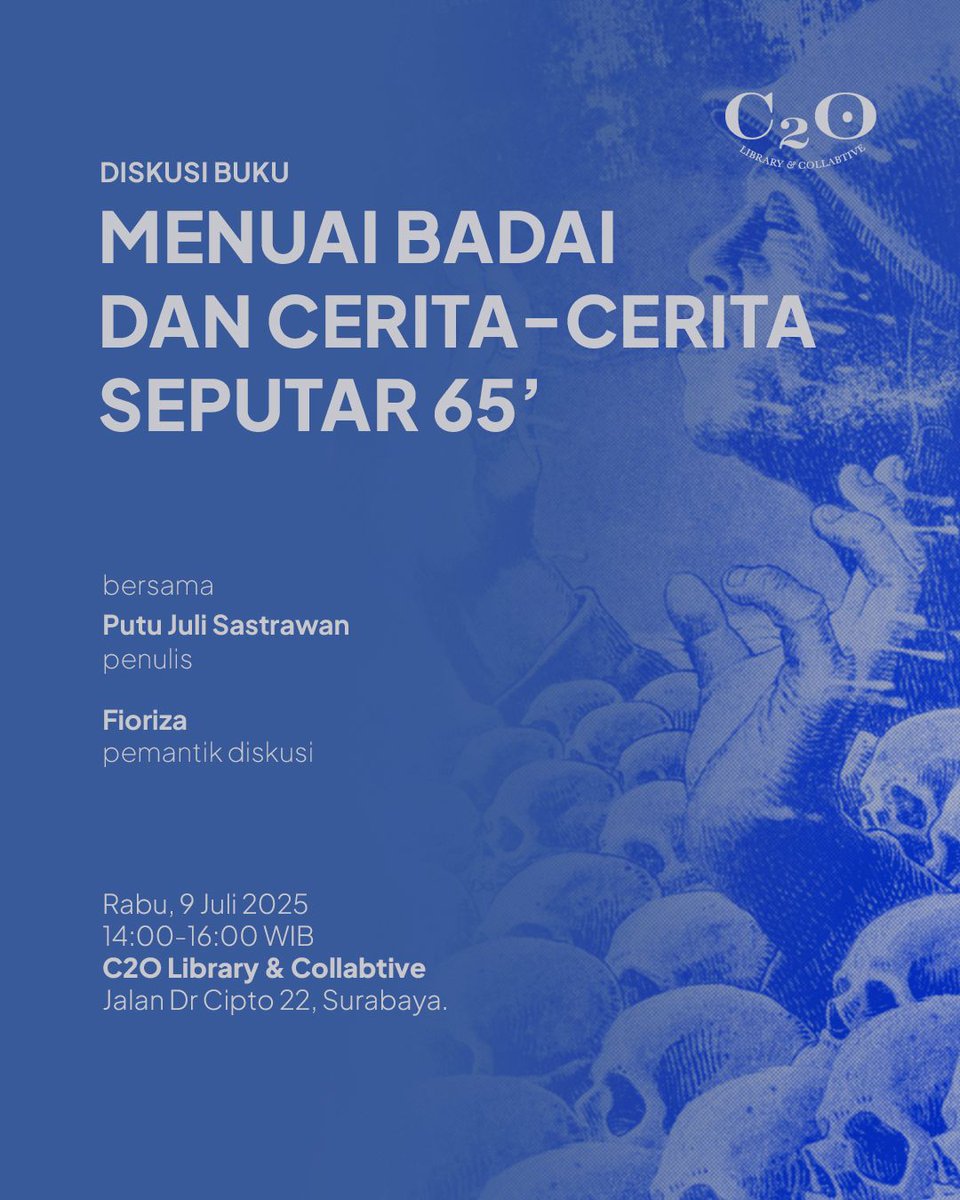 Diskusi Buku Menuai Badai karya <a href="/juli_sastrawan/">Putu Juli Sastrawan</a>
📍C2O Library &amp; Collabtive, JL.Dr Cipto no.22 (pagar warna hitam seberang Kayanna Restaurant)
🗓️ Rabu, 9 Juli 2025
⏰ 14.00-16.00 WIB
Acara ini gratis dan terbuka untuk umum