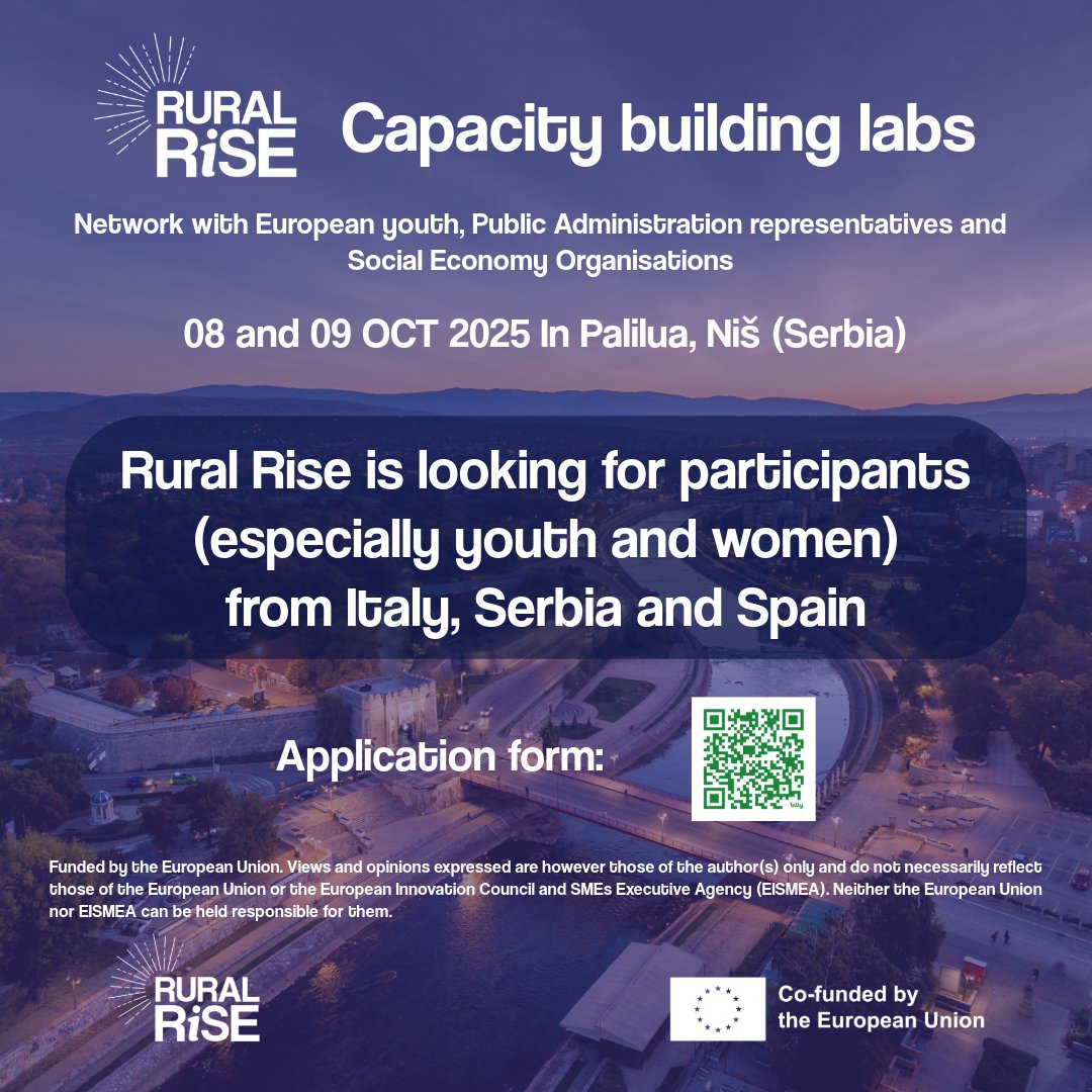 🌱 El futuro profesional del mundo rural está en tus manos
¿Eres joven y vives en una zona rural? Rural RiSE te ofrece una oportunidad única de desarrollo profesional sin salir de tu entorno.
Este proyecto europeo, financiado con 275.000 euros, busca crear la próxima generación