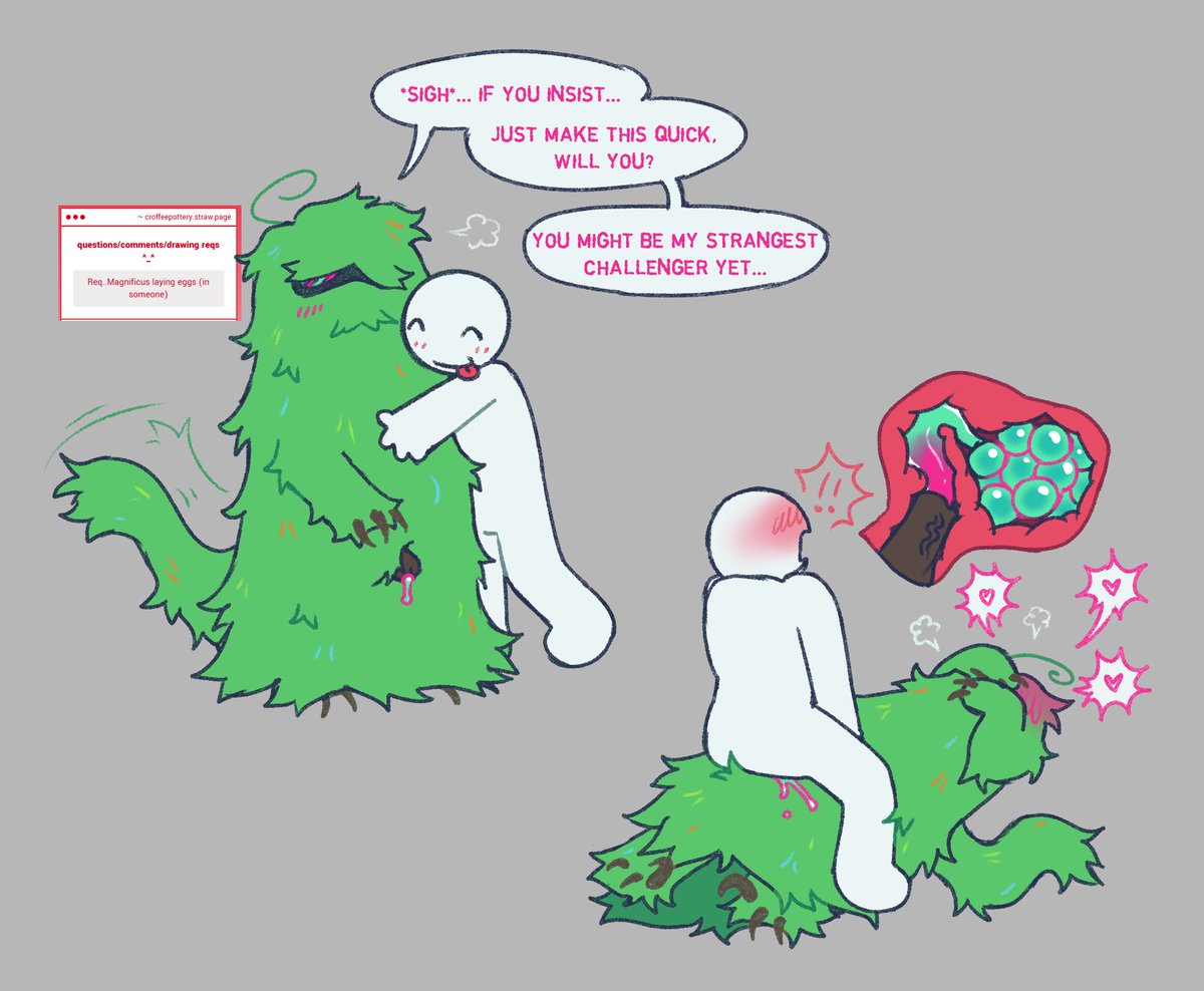 i imagine it would feel like riding a skeleton covered in 130 dollars worth of feather boas. anyway thank you anon >croffeepottery.straw.page
 #croffeensfw #inscryptionnsfw #nsfwart