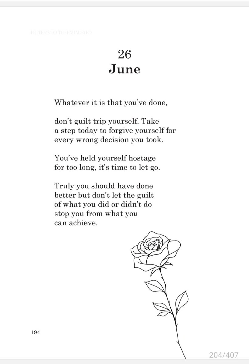 June 26th 
To the Exhausted...
When God has forgiven you and set you free, why are you still holding yourself hostage for the mistakes you made? It is self sabotage to allow what you've done stop you from achieving what God is calling you to do. Let go today.  Pre-order your copy
