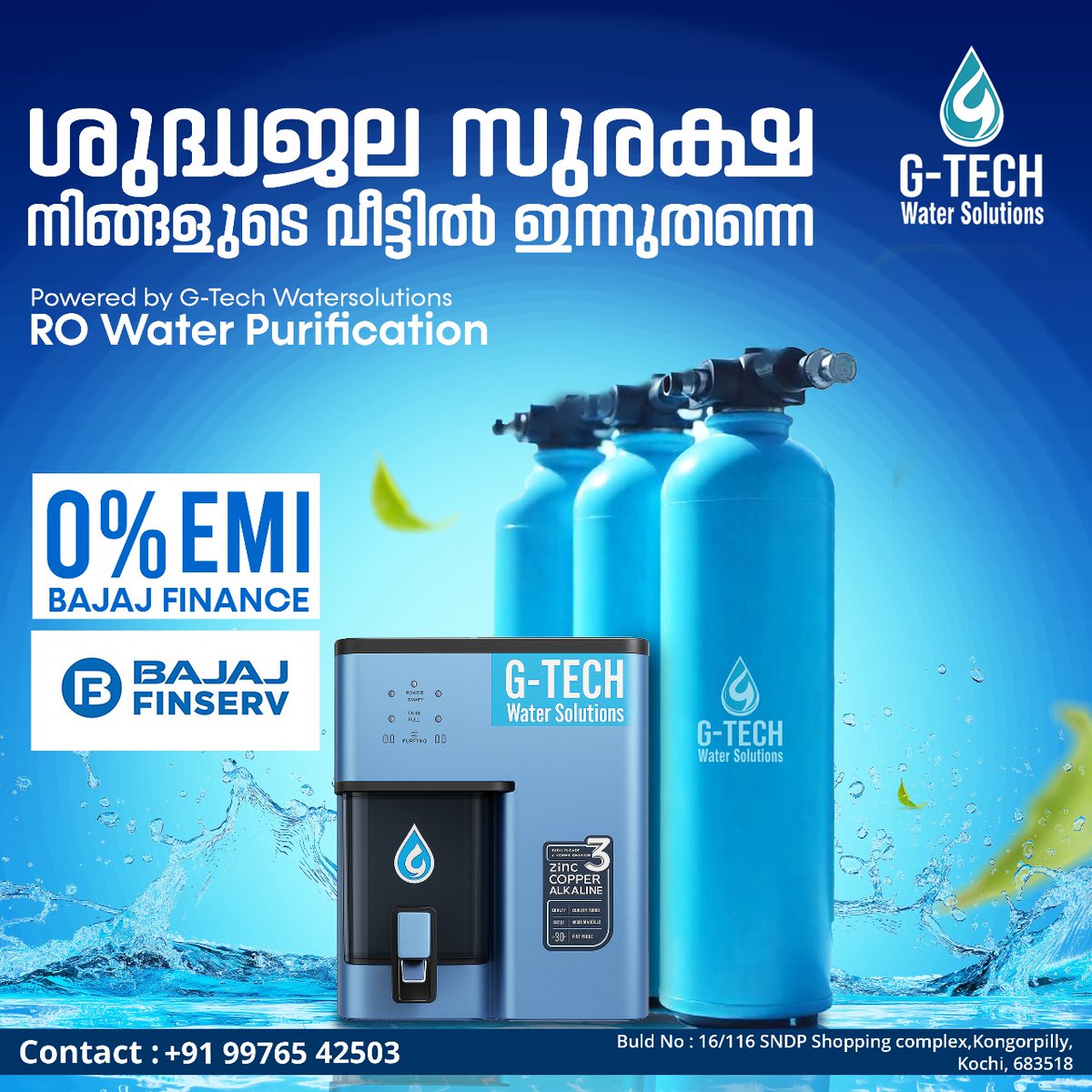 Gtechwater's tweet photo. Pure Drinking Water Now at Your Home!

Phone: +91 99765 42503
Address: Build No: 16/116, SNDP Shopping Complex, Kongorpilly, Kochi – 683518
#WaterPurifier #ROWaterPurifier #GTechWatersolutions #BestWaterPurifierKochi #0PercentEMIWaterFilter #BajajFinanceAvailable https://t.co/vZuaeoPjCD