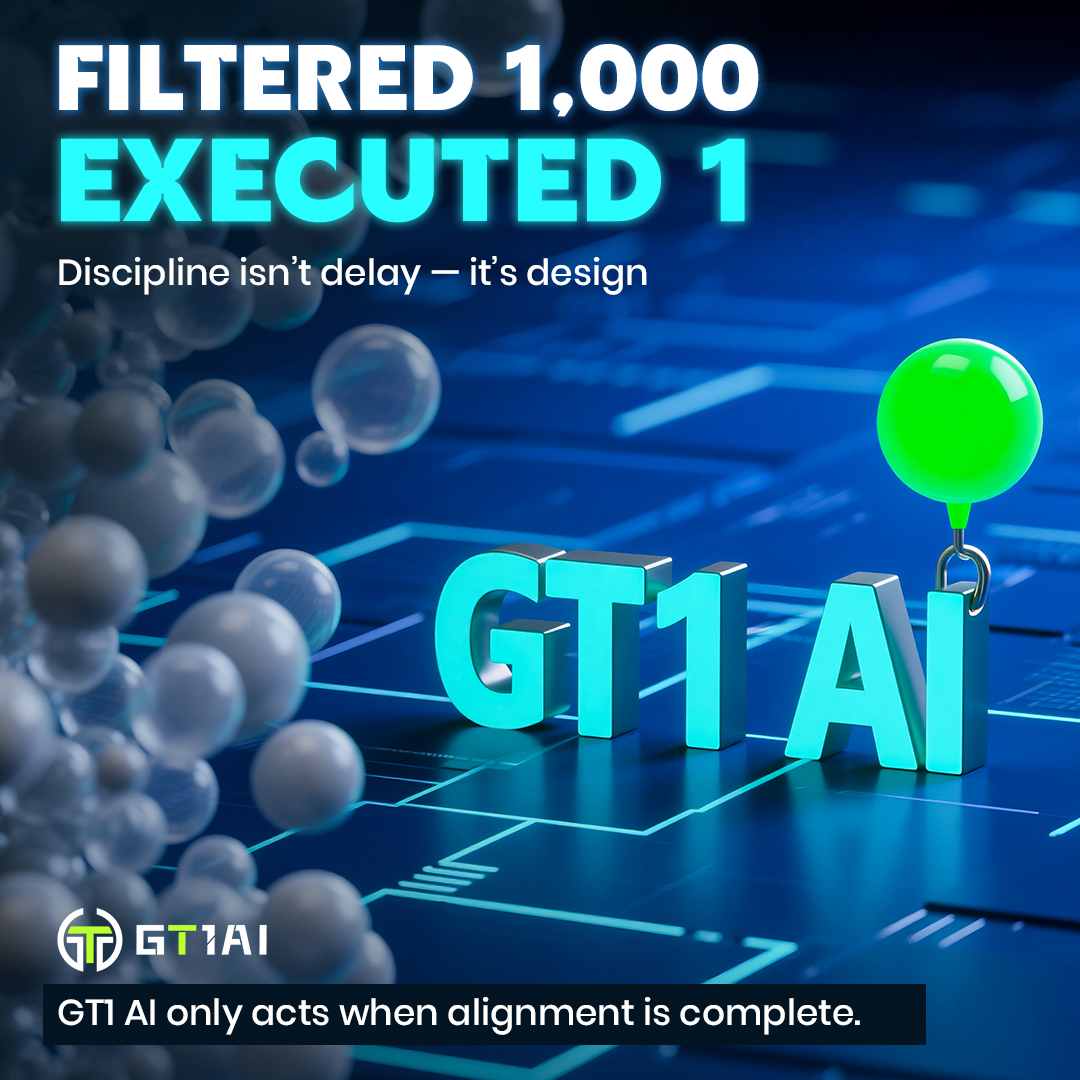GT1AI_'s tweet image. 📉 More signals ≠ better trades.
GT1 AI rejects 80% of alerts — not from fear, but from structure.
We only act when signals align across timeframes, trends, &amp;amp; system logic.
🧠 Rejection = discipline.
Fewer entries. Smarter trades.
#GT1AI #SmartFiltering #TradeClarity  🚫📊⚙️