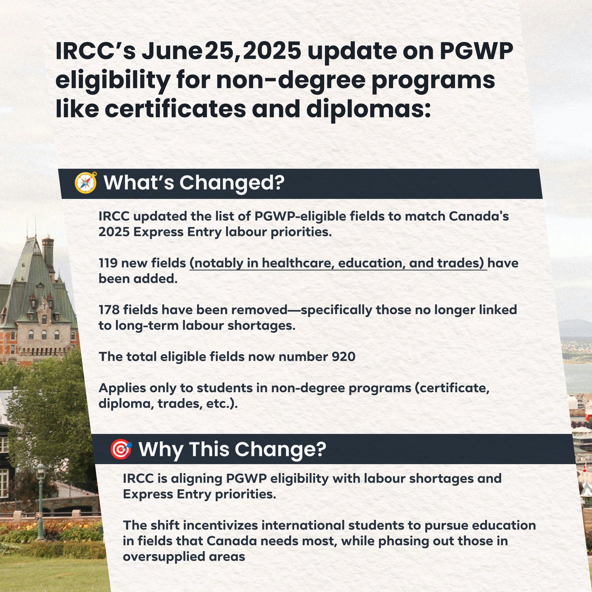 gatewaybridge's tweet image. Study in Canada! 🇨🇦
International students, explore 920 non-degree programs linked to in-demand jobs for easy PGWP access!

Study permit? You’re good!
Degree program? You’re set!
Contact us today!

gatewaybridge.net/contactus

#CanadaStudy #PGWP2025 #GatewayBridge