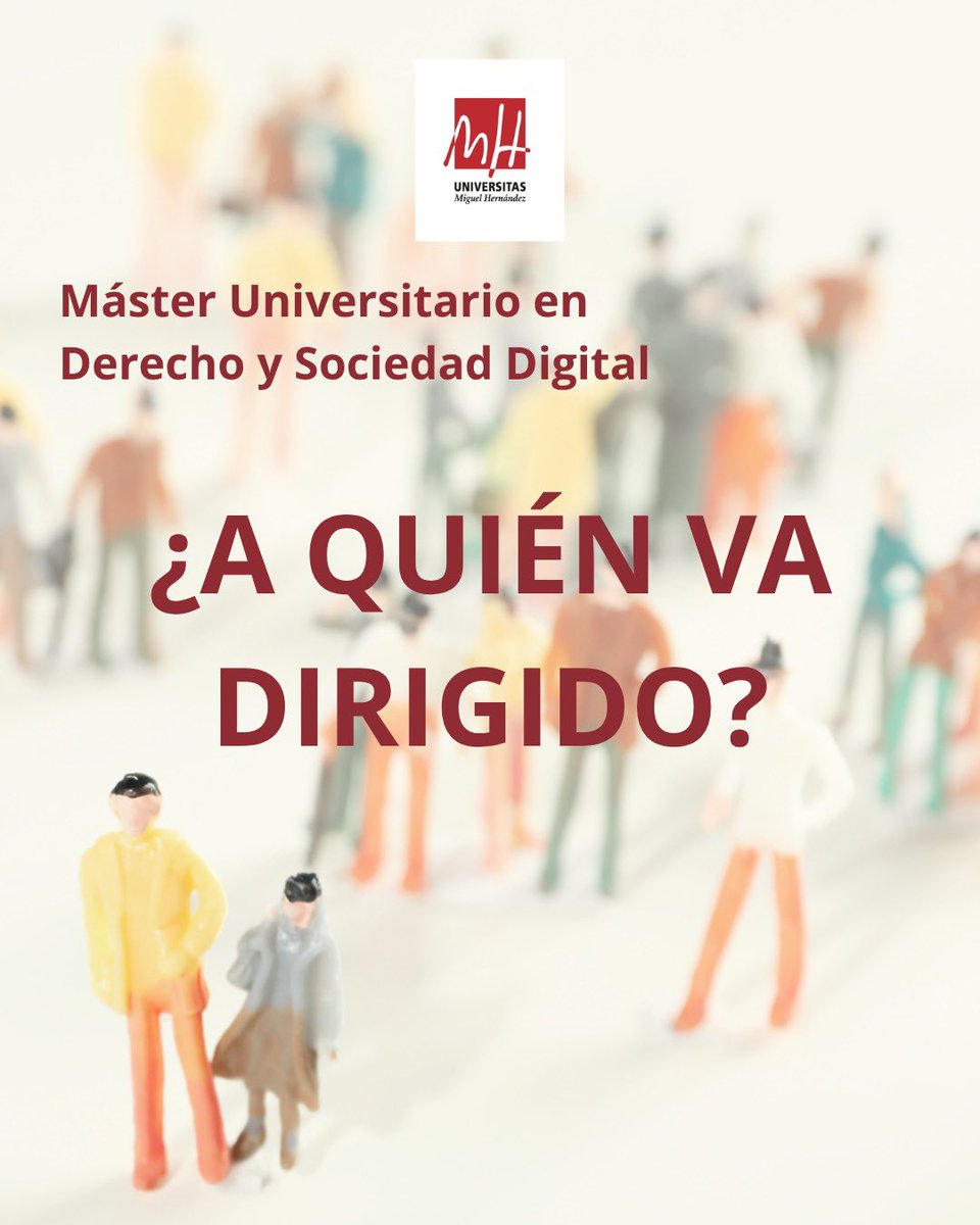 madesod_umh's tweet image. 📣 ¿A quién va dirigido el Máster Universitario en Derecho y Sociedad Dogital (MADESOD)❓
Toda la información disponible en: madesod.umh.es