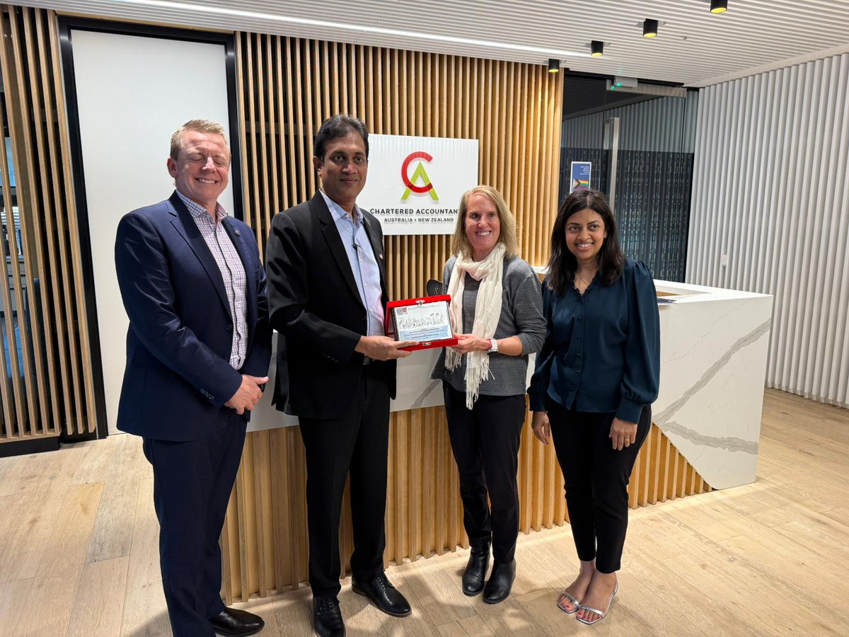 casrilanka's tweet photo. During his recent visit to Australia, CA Sri Lanka President Heshana Kuruppu held a series of high-level meetings with the leadership of @cpaaustralia and @Chartered_Accts (CA ANZ) https://t.co/wFwJa2Hk9F