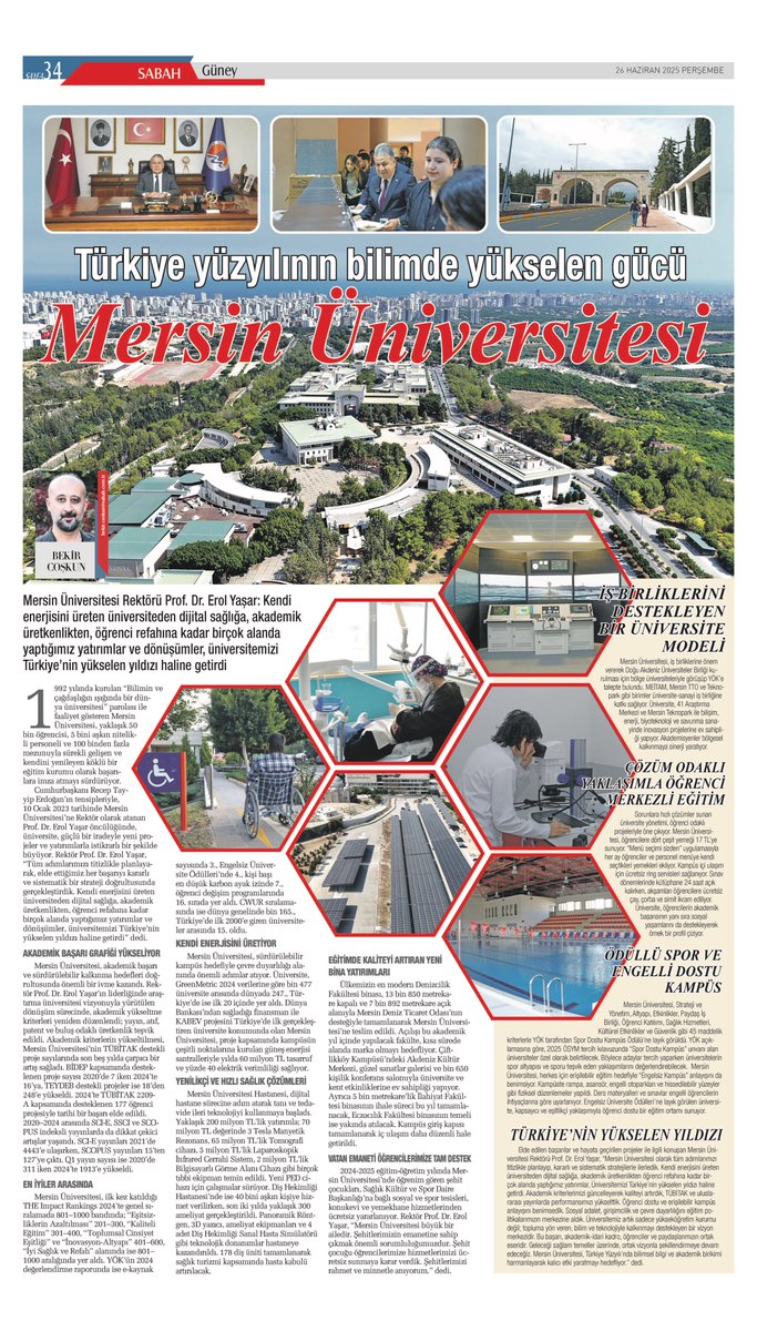 Haberde; 

📌 Araştırma üniversitesi hedefiyle yürüttüğümüz çalışmalar, 
📌 Uluslararasılaşma vizyonumuz, 
📌 Öğrenci odaklı projelerimiz, 
📌 Gerçekleştirilen önemli yatırımlar detaylı biçimde yer aldı.

Habere Ulaşmak İçin 🔗 sabah.com.tr/guney/2025/06/…

#MersinÜniversitesi