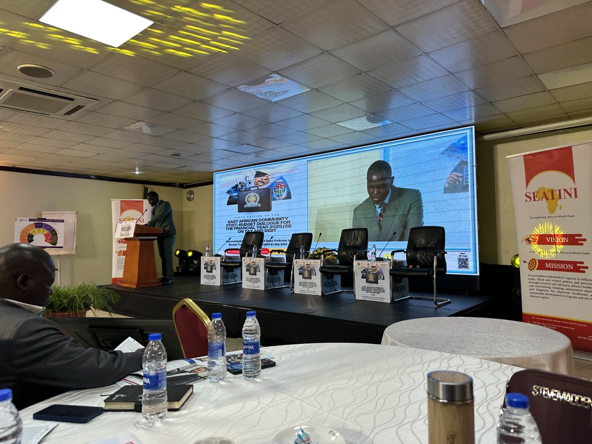 Happening now is the 5edition of the EAC budget dialogue FY 2025/26 on tax and Debt ⁦<a href="/SEATINIUGANDA/">SEATINI UGANDA</a>⁩ follow the conversation and add you voice .