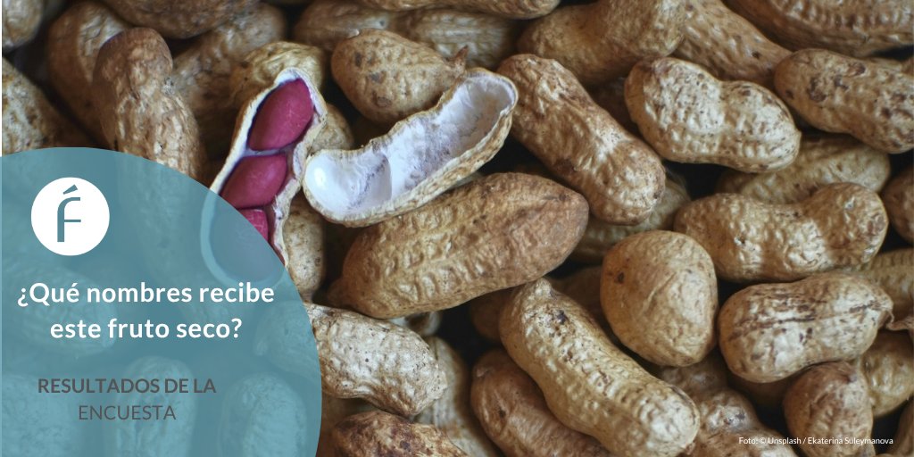 🥜 Hace unos días os preguntamos por el nombre que le dais a este fruto seco y su plural. 

Ya están publicadas vuestras respuestas en el #blogFundéu.

fundeu.es/blog/encuesta-…