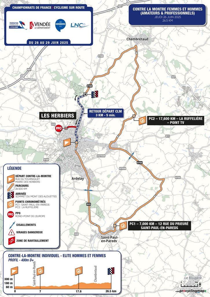 Les championnats de France débutent ce jeudi aux Herbiers avec les chronos (26,5km). 

Bruno Armirail défendra son titre face à Kévin Vauquelin, Rémi Cavagna, Thibault Guernalec ou Paul Seixas.

Juliette Labous et Cédrine Kerbaol sont les favorites. Pres : legruppetto.fr/forum/viewtopi…