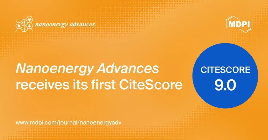 NanoenergyAdv's tweet image. 🎉 Nanoenergy Advances has been assigned its first CiteScore of 9.0 🎉

The journal ranks 43 out of 232 titles (Q1) in the “Materials Science (miscellaneous)” category and 26 out of 100 titles (Q2) in the “Energy (miscellaneous)” category. 🏆

👉 mdpi.com/journal/nanoen…