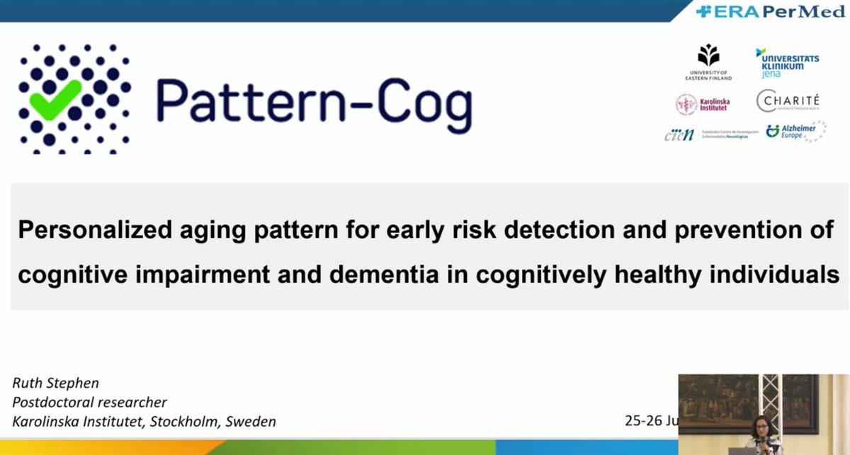 PatternCog's tweet image. 💥 We&apos;re pleased that Ruth Stephen is attending the final @ADIS_JPND symposium &quot;Towards Earlier Diagnosis of Alzheimer’s Disease&quot; and presenting the @PatternCog project today.

🙏 Thank you so much for the invitation and opportunity to participate in this event.