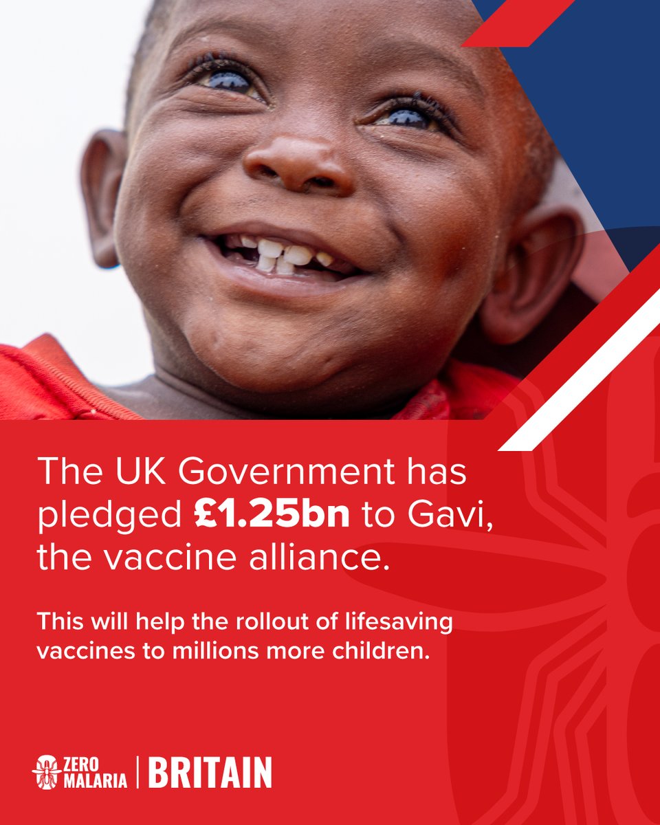 Zero Malaria Britain (@zeromalariagb) on Twitter photo We welcome the UK’s pledge of £1.25bn to @Gavi - helping to protect millions of children’s lives through vaccination.
Next, the UK government must continue to lead the fight against malaria with a successful replenishment of the <a href="/GlobalFund/">The Global Fund</a> and its essential malaria programmes We welcome the UK’s pledge of £1.25bn to @Gavi - helping to protect millions of children’s lives through vaccination.
Next, the UK government must continue to lead the fight against malaria with a successful replenishment of the <a href="/GlobalFund/">The Global Fund</a> and its essential malaria programmes