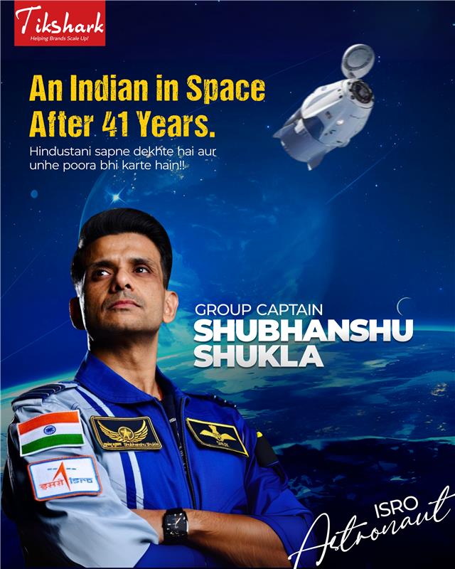 tikshark's tweet photo. An Indian Back in Space After 41 Years!
Proud moment as Group Captain Shubhanshu Shukla leads India to the stars! 🇮🇳

Salute to the spirit, strength, and science of India! 🙌

#Tikshark #ISRO #IndianInSpace #ShubhanshuShukla #IndianAstronaut #SpaceMission2025 #ProudMoment https://t.co/Q4Bj69umAQ