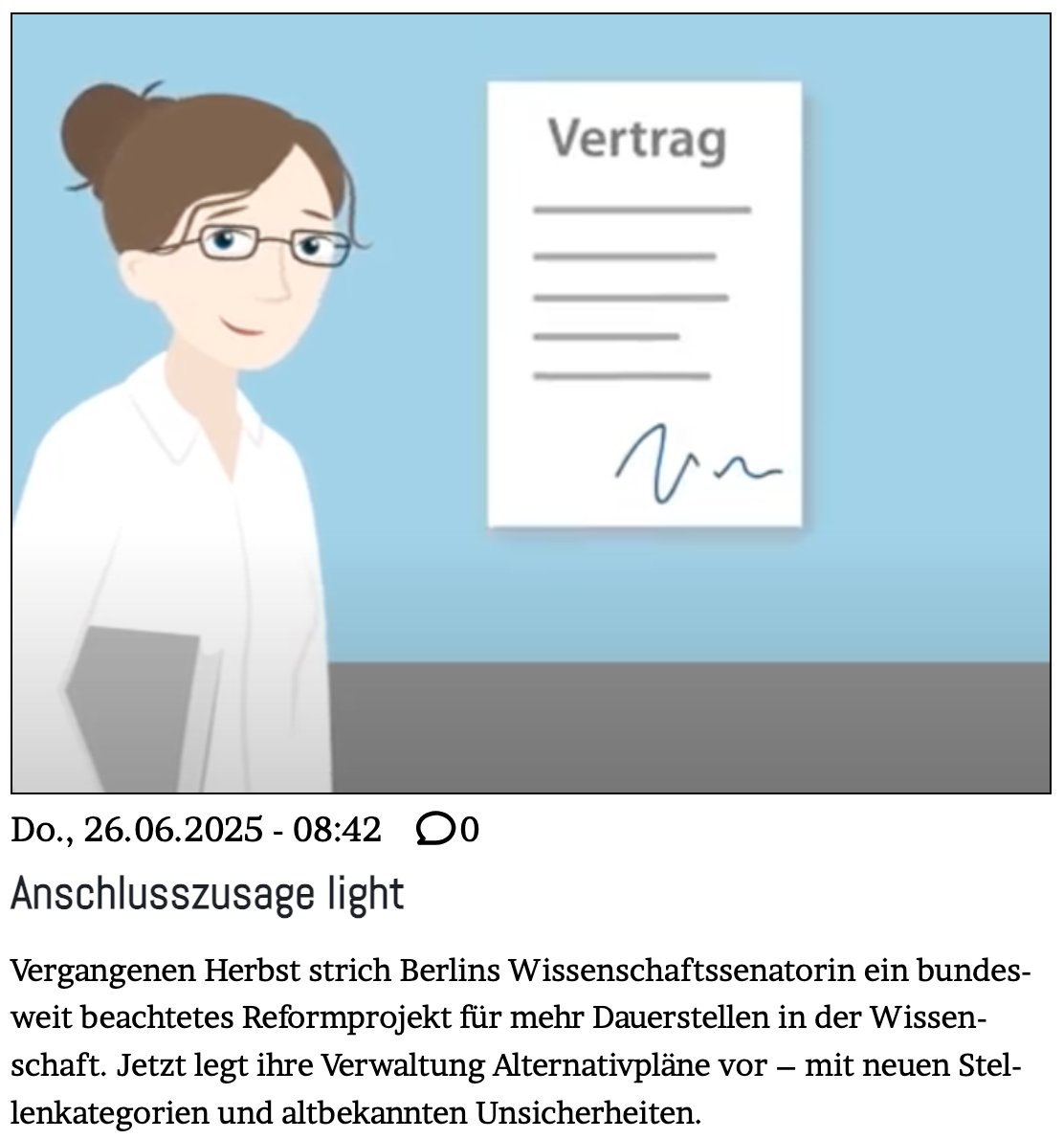 JMWiarda's tweet photo. Anschlusszusage light
Im Herbst strich Berlins #Wissenschaftssenatorin beachtetes Reformprojekt für mehr #Dauerstellen in der #Wissenschaft. Jetzt legt Verwaltung Alternativen vor mit neuen Stellenkategorien und altbekannten Unsicherheiten. Im Wiarda-Blog: https://t.co/66G7dSn8OI https://t.co/GguzghEMwb