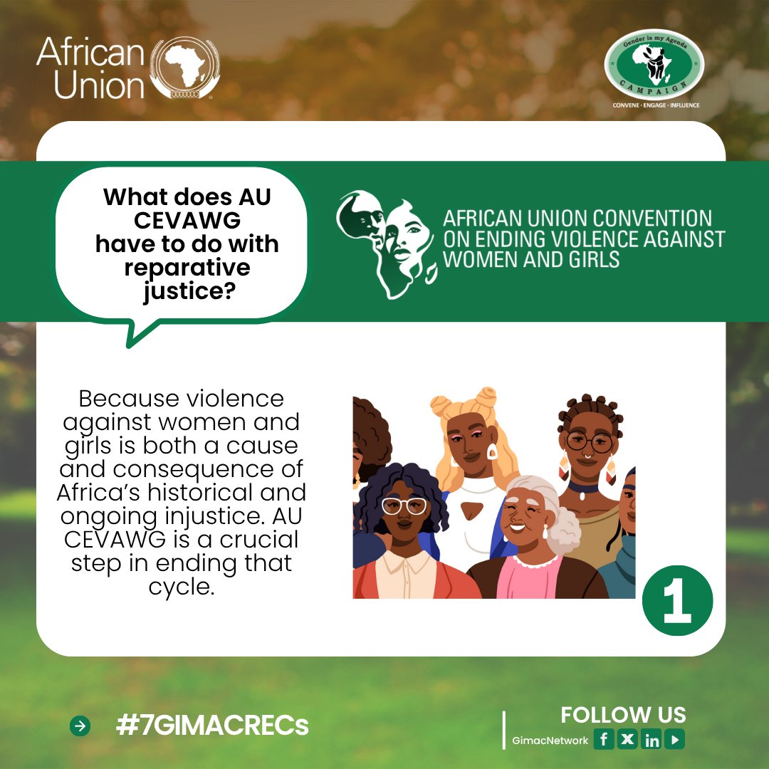 You can’t talk about reparations without addressing violence.
AU CEVAWG connects past injustice with present solutions—because repairing harm means confronting what continues to fuel it.
#7GIMACRECs #14GIMACYouth