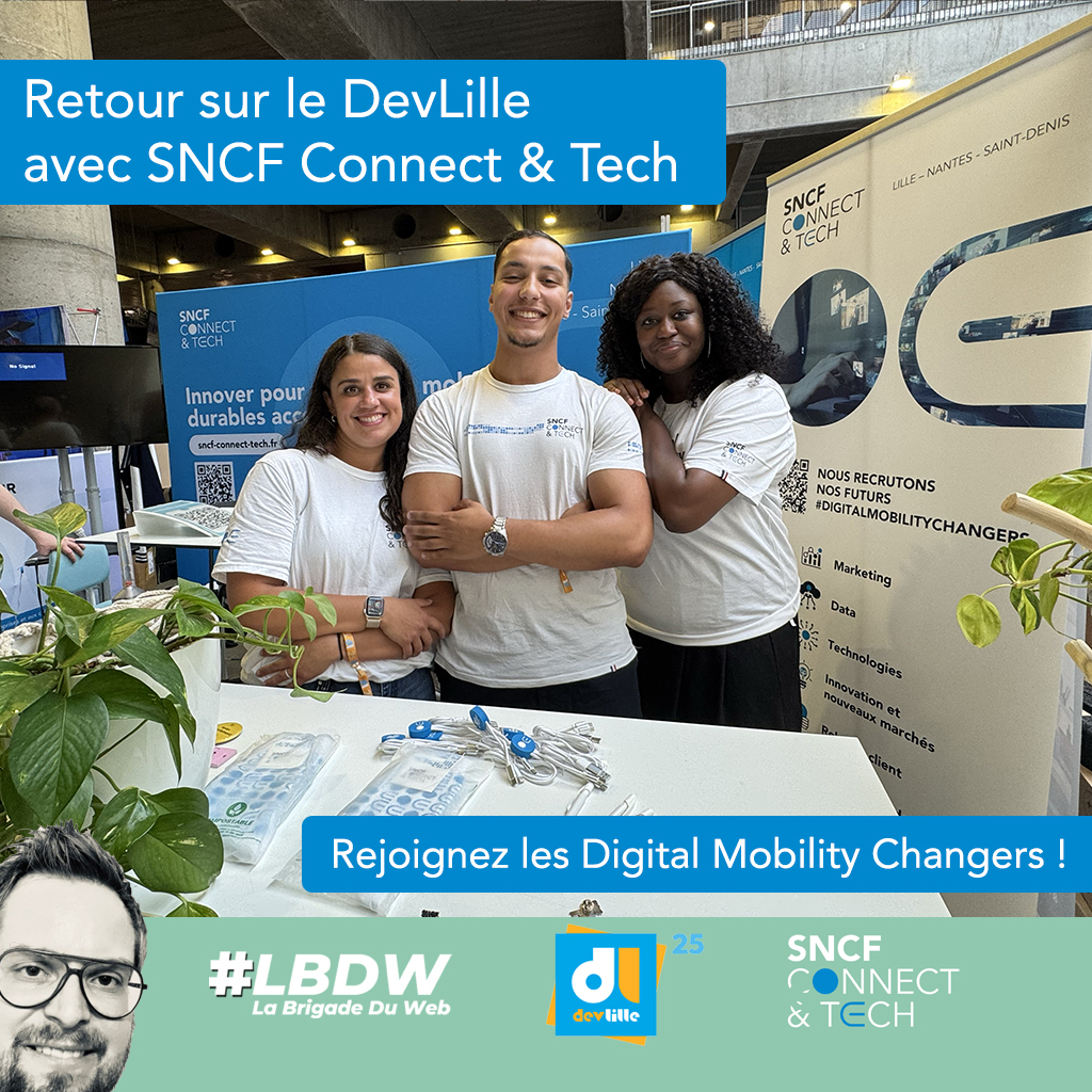 camillejourdain's tweet photo. Que retenir du #DevLille 2025 avec @SNCFConnectTech ?
👉 Un temps fort pour la marque.
👉 Un échange avec les Digital Mobility Changers.
👉 Un objectif de recrutement...
Explications sur LinkedIn ⤵️
https://t.co/JQ1yTg2puZ
#DigitalMobilityChangers https://t.co/E3Ra37WxR1