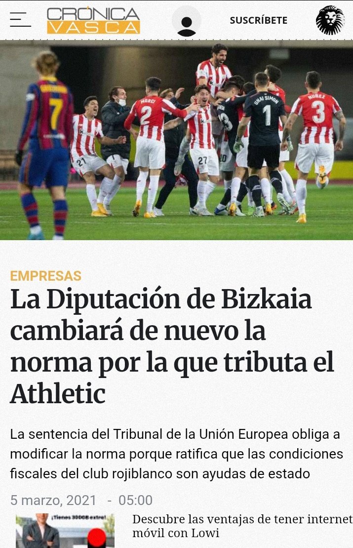 Hablando de Fair Play economico creo  que el <a href="/FCBarcelona_es/">FC Barcelona</a> debiera investigar si durante años el Bilbao fue un " paraiso fiscal " segun las normas de Hacienda de Bizkaia . Esas normas el PNV solo las aplicaba en Bizkaia ,no en Gipuzkoa ni Alaba  <a href="/jotajordi13/">🏴󠁧󠁢󠁥󠁮󠁧󠁿Jota Jordi🏴󠁧󠁢󠁥󠁮󠁧󠁿</a>