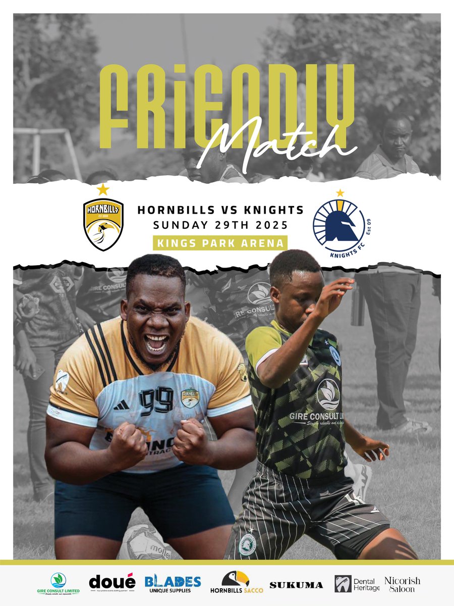 It’s not too late to clear your weekend schedule. Two champions go head to head for glory 

<a href="/HornBills2k13/">Horn_Bills⭐️</a> vs <a href="/09_knights/">KNIGHTS FC ⭐️</a> 

🕰️ - is ticking 
🏟️ - Kings Park Arena awaits 
🏆- Winner takes it all 😂

Be there on be nowhere