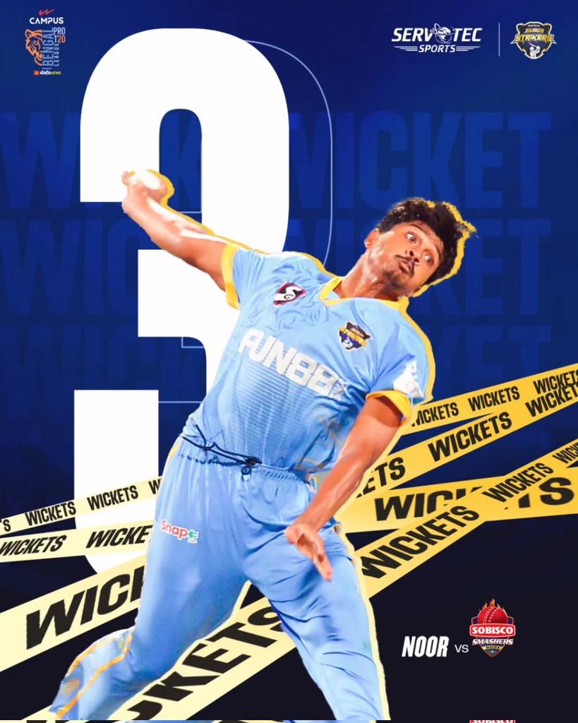 SiliguriStriker's tweet image. All smiles, 3 wickets deep #SSSvsSSM | #SiliguriStrikers | #BengalProT20 | #Wickets