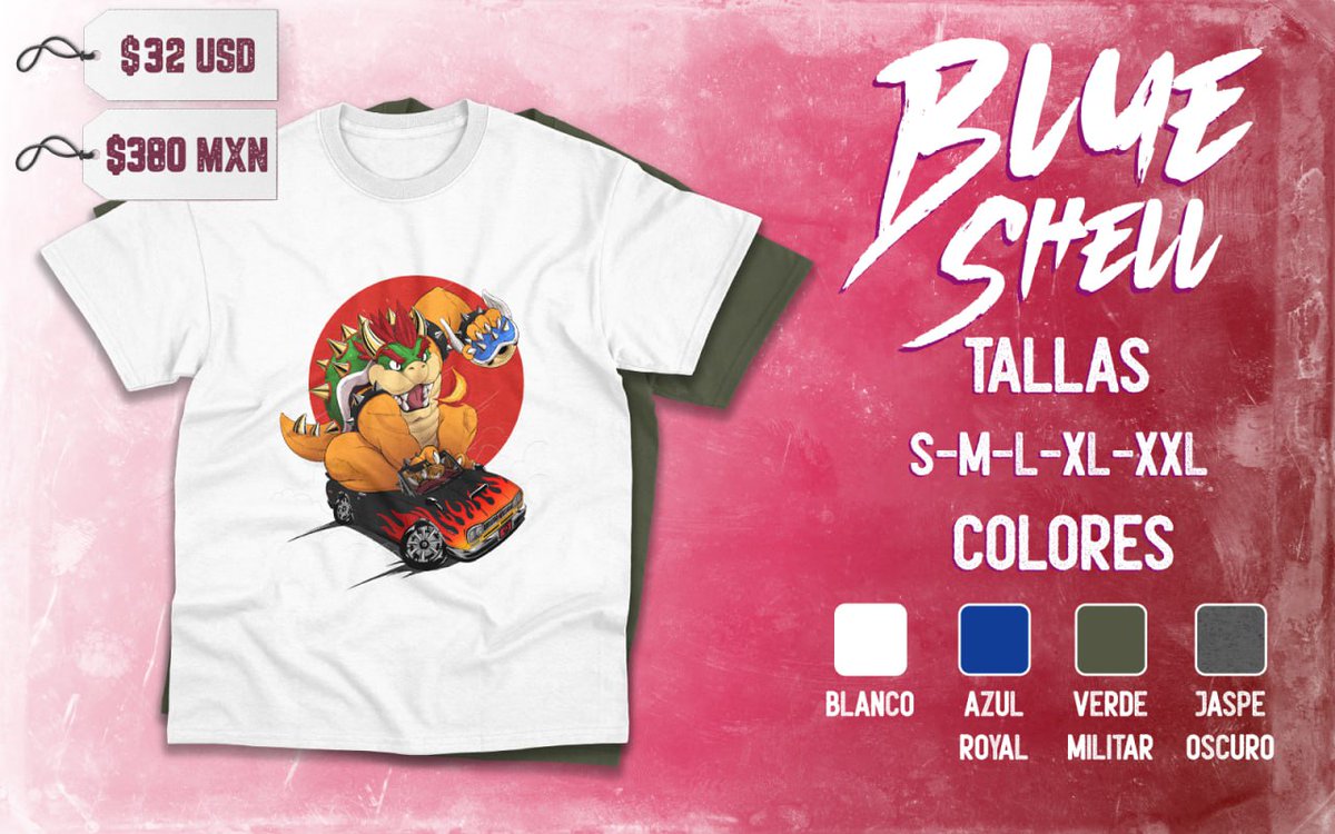 Available on these colors for t-shirt and tank top (Royal Blue, White, Black and Blue Navy)

$32 USD + International Shipping
-
$380 MXN + Envío desde 80 pesos (Precio únicamente aplicable para México)

Check out our catalogs and get a quote sending a PM!