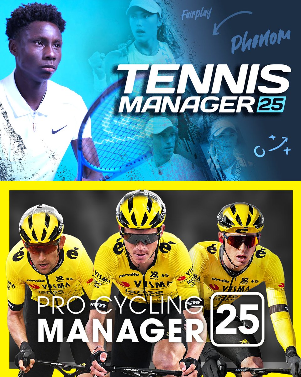 Tour de France Video Games (@pcyclingmanager) on Twitter photo 🚴♂️ Dominate the peloton. 🎾 Rule the court. Take total control.
Win Pro Cycling Manager 25 and Tennis Manager 25!
🎮 Follow us and <a href="/TennisManager/">Tennis Manager</a>
🔄 Repost & ❤️ Like
📅 Ending on July 3. 🚴♂️ Dominate the peloton. 🎾 Rule the court. Take total control.
Win Pro Cycling Manager 25 and Tennis Manager 25!
🎮 Follow us and <a href="/TennisManager/">Tennis Manager</a>
🔄 Repost & ❤️ Like
📅 Ending on July 3.