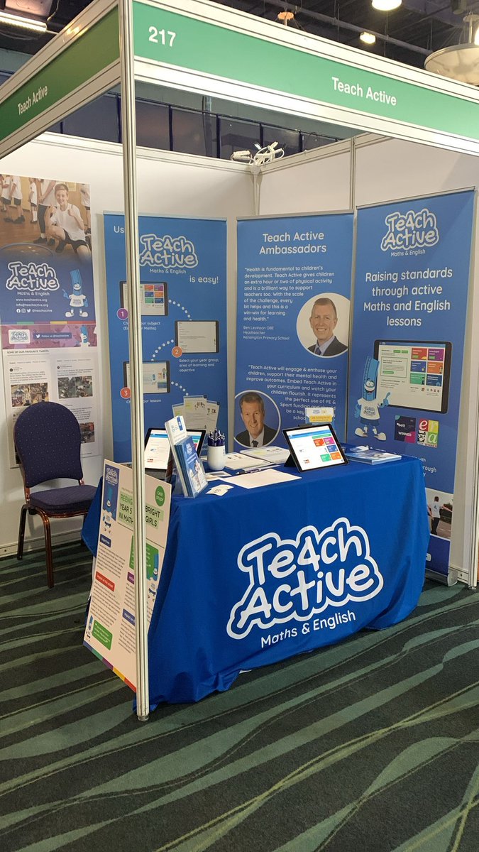 TeachActive's tweet image. All set up at the Northern Education Show in Bolton, come and say hello at stand 217!

#ActiveLearning #ActiveLessons #NorthernEdShow #RegionalEdShow @RegionalEdShows