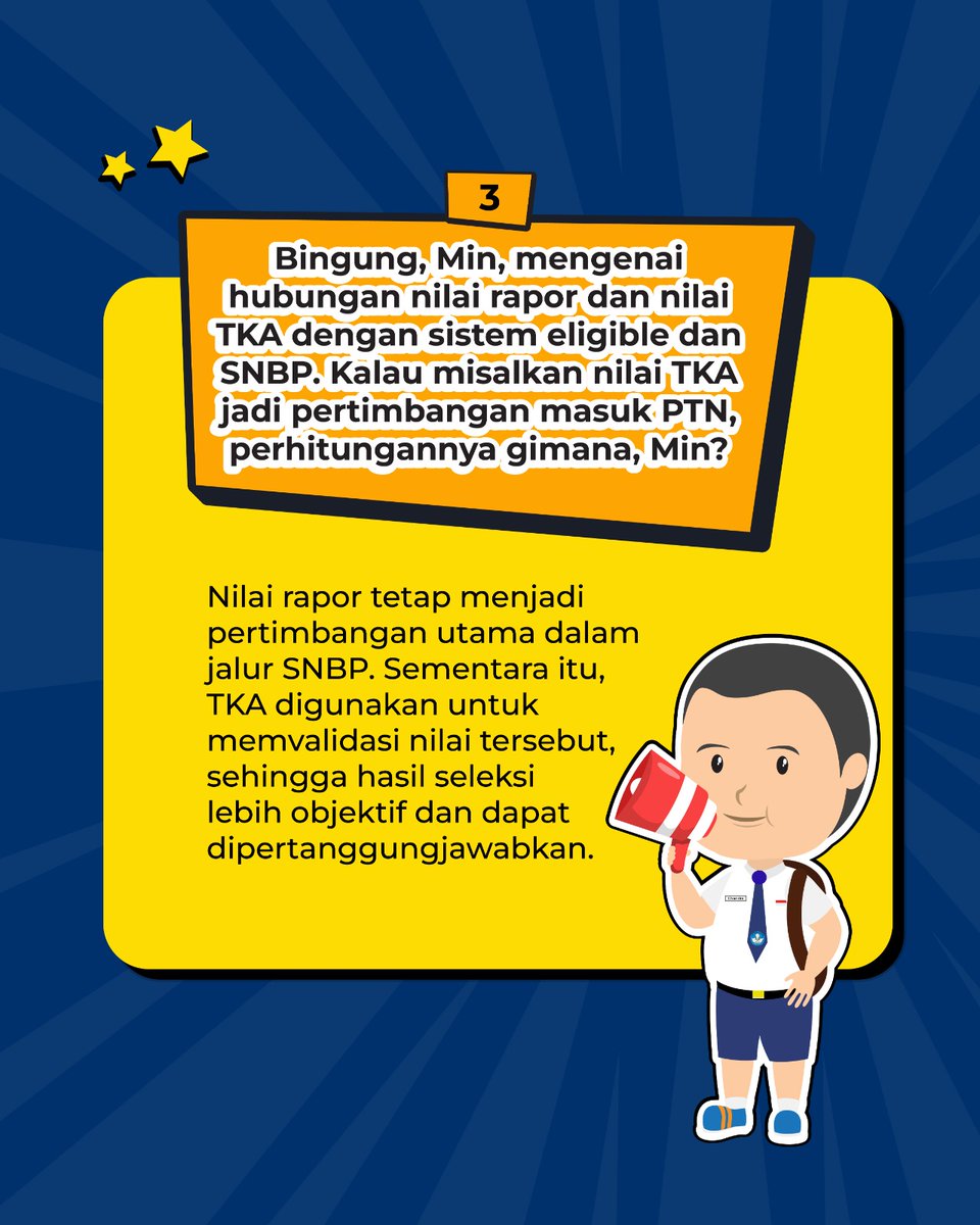 Kemdikdasmen's tweet photo. #SobatBelajar, pada pekan lalu, Mindikdasmen telah memberikan kesempatan bagi #SobatBelajar untuk mengirimkan pertanyaan seputar Tes Kemampuan Akademik (TKA) melalui fitur instagram story. https://t.co/wxitJLsm9T