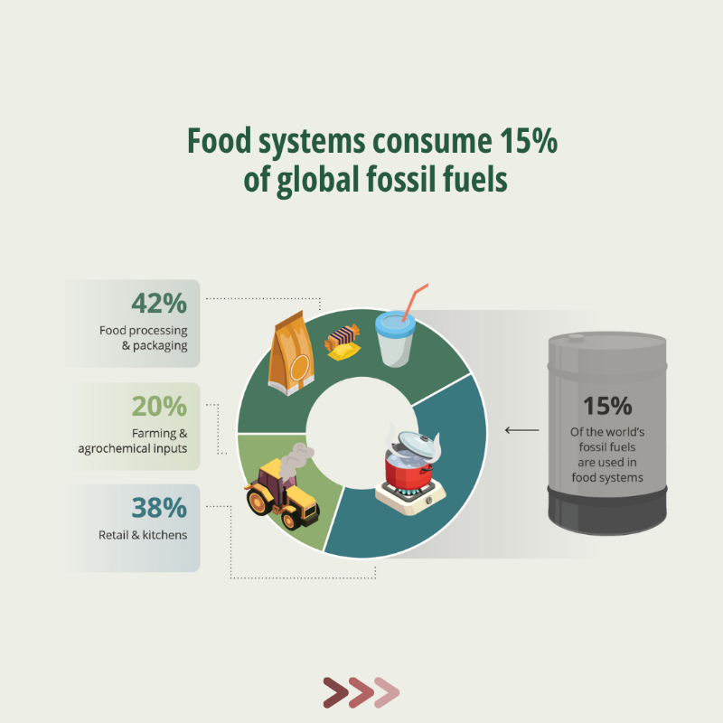 fwn_science's tweet photo. From farm to fork, #foodsystems now use 15% of global #fossilfuels,  yet they’re being left out of the climate conversation. 

The latest @IPESFood report exposes this major blind spot and how to address it👇

🔗https://t.co/FaokBDULyV