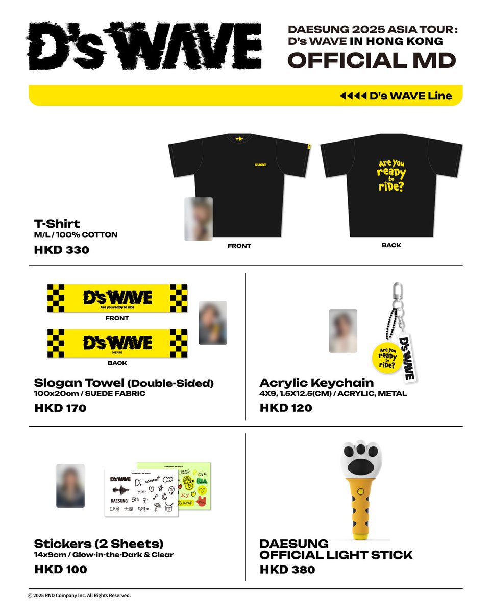ELF_ASIA's tweet image. DAESUNG 2025 ASIA TOUR: D’s WAVE IN HONG KONG 🪐
【Official Merchandise Sales Notice】

⏰ Jul 5, 2025 (Sat)  From 11AM
📍1/F, Upper West Lobby, Central Concourse, AsiaWorld-Expo

#대성 #DAESUNG #DLITE
#DsWAVE #Asia_tour #HongKong