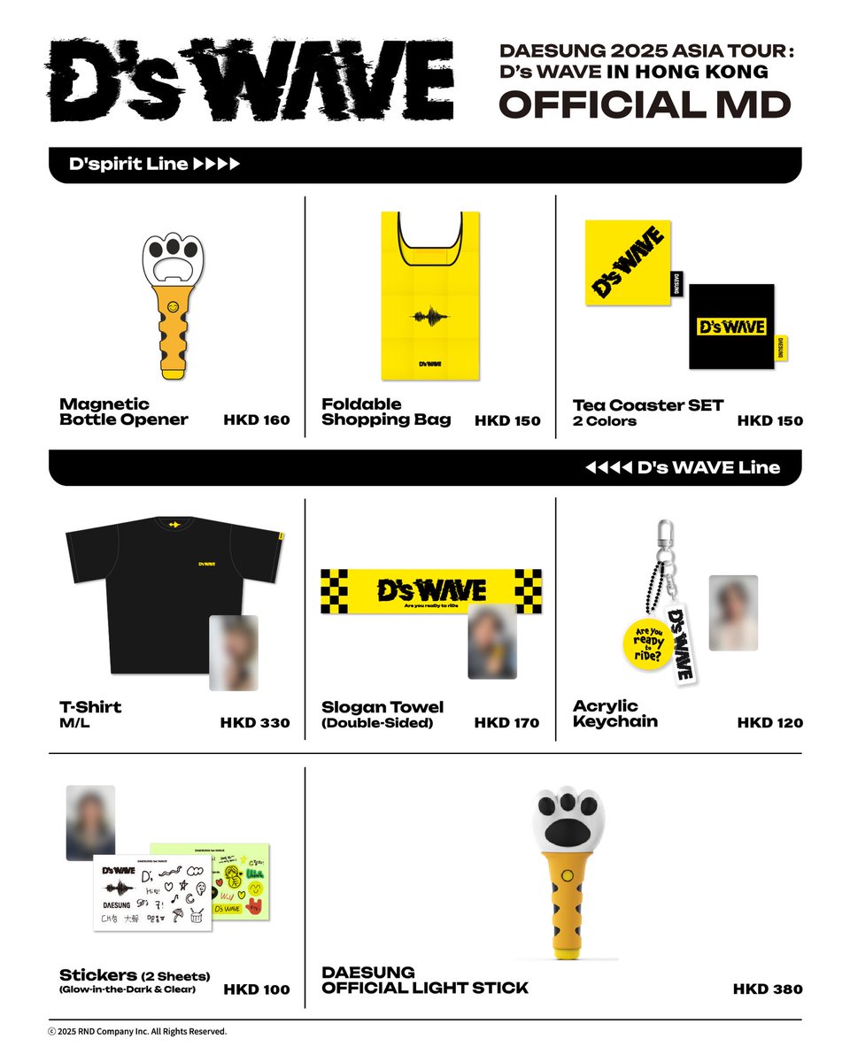 ELF_ASIA's tweet image. DAESUNG 2025 ASIA TOUR: D’s WAVE IN HONG KONG 🪐
【Official Merchandise Sales Notice】

⏰ Jul 5, 2025 (Sat)  From 11AM
📍1/F, Upper West Lobby, Central Concourse, AsiaWorld-Expo

#대성 #DAESUNG #DLITE
#DsWAVE #Asia_tour #HongKong