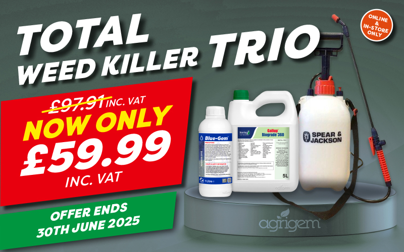 Weeds on hard surfaces? Treat them now with our top-selling Total Weed Killer Trio! Shop this weekend and SAVE £37. Offer ends midnight Monday 30th June:

agrigem.co.uk/product/weedki…

#AgrigemOffers #WeedControl #Gardens #HardSurfaceWeedControl #Gardening
