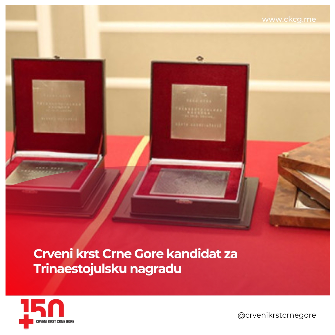 📜Crveni krst Crne Gore kandidat za Trinaestojulsku nagradu
💪Sa ponosom ističemo da je u godini velikog jubileja- 🎉150 godina najstarije organizacije Crvenog krsta na Balkanu, Crveni krst Crne Gore predložen za prestižnu Trinaestojulsku nagradu za ovu godinu.
#NaStraniHumanosti