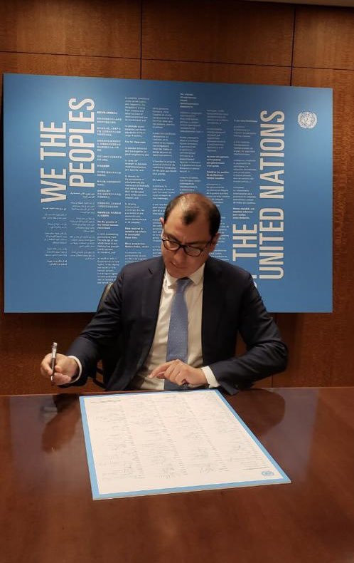 Angel V. Horna (@ahorna) on Twitter photo 80 years ago, the UN Charter was signed — a commitment to peace, dignity & multilateralism.
Honored to have taken part in the symbolic signing ceremony at <a href="/UN/">United Nations</a> HQ in 2019. Today, more than ever, we must uphold the spirit of San Francisco. 🌐🕊️
#UNCharter80 #Multilateralism
--- 80 years ago, the UN Charter was signed — a commitment to peace, dignity & multilateralism.
Honored to have taken part in the symbolic signing ceremony at <a href="/UN/">United Nations</a> HQ in 2019. Today, more than ever, we must uphold the spirit of San Francisco. 🌐🕊️
#UNCharter80 #Multilateralism
---