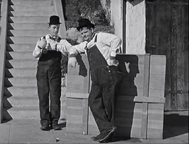 Right in the middle of their daily duties... 

The Music Box steps posted by Leroy Nicholas on Historic Film Locations on Facebook...