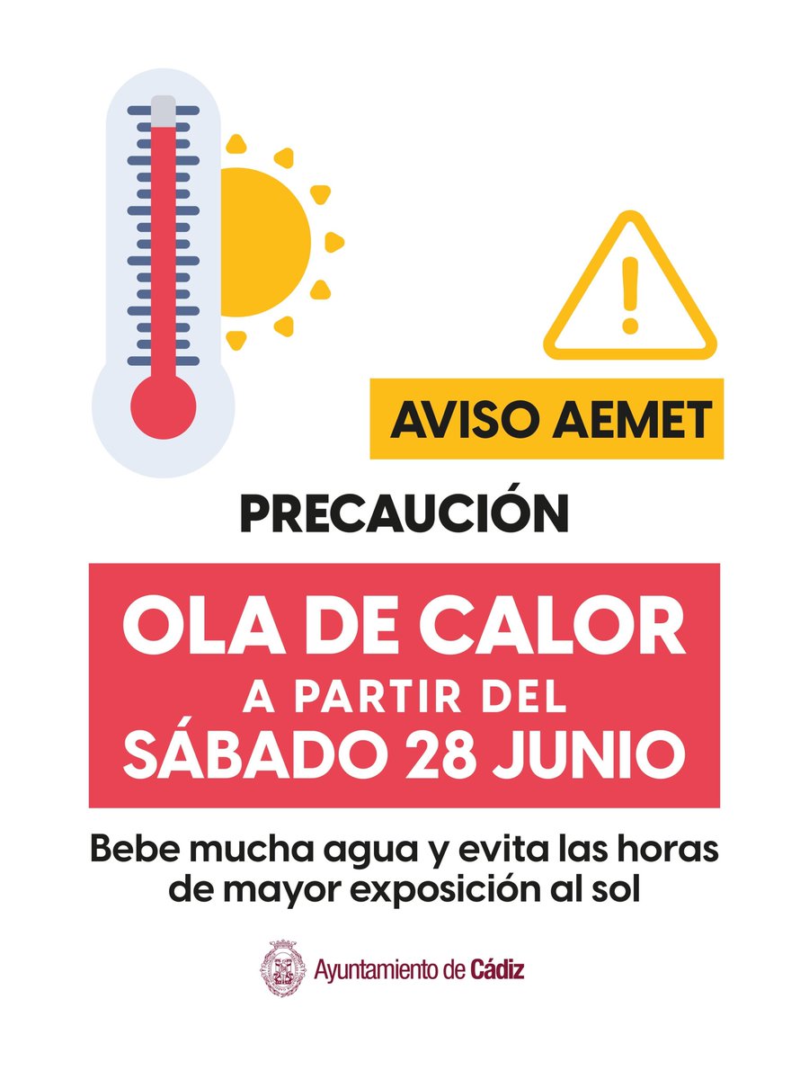 🚨☀️ Precaución para estos días #Cádiz