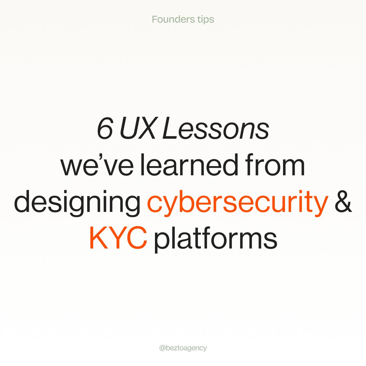 6 UX lessons we’ve learned designing cybersecurity &amp; KYC platforms

If you’re building in this space, these tips will save you time, support tickets, and user frustration. 🧵👇