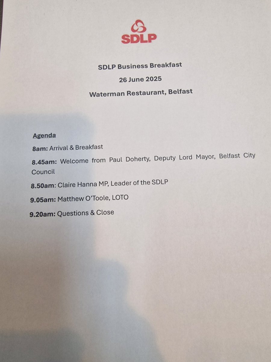 Our Head Bus Dev <a href="/Mandymo4/">Amanda</a>  is at the <a href="/SDLPlive/">The SDLP</a> business breakfast with some of our members. We love that we can offer this opportunity to members to network with other business leaders &amp; lobby politicans at these type of events.   Our sector is vital in the wider NI economy