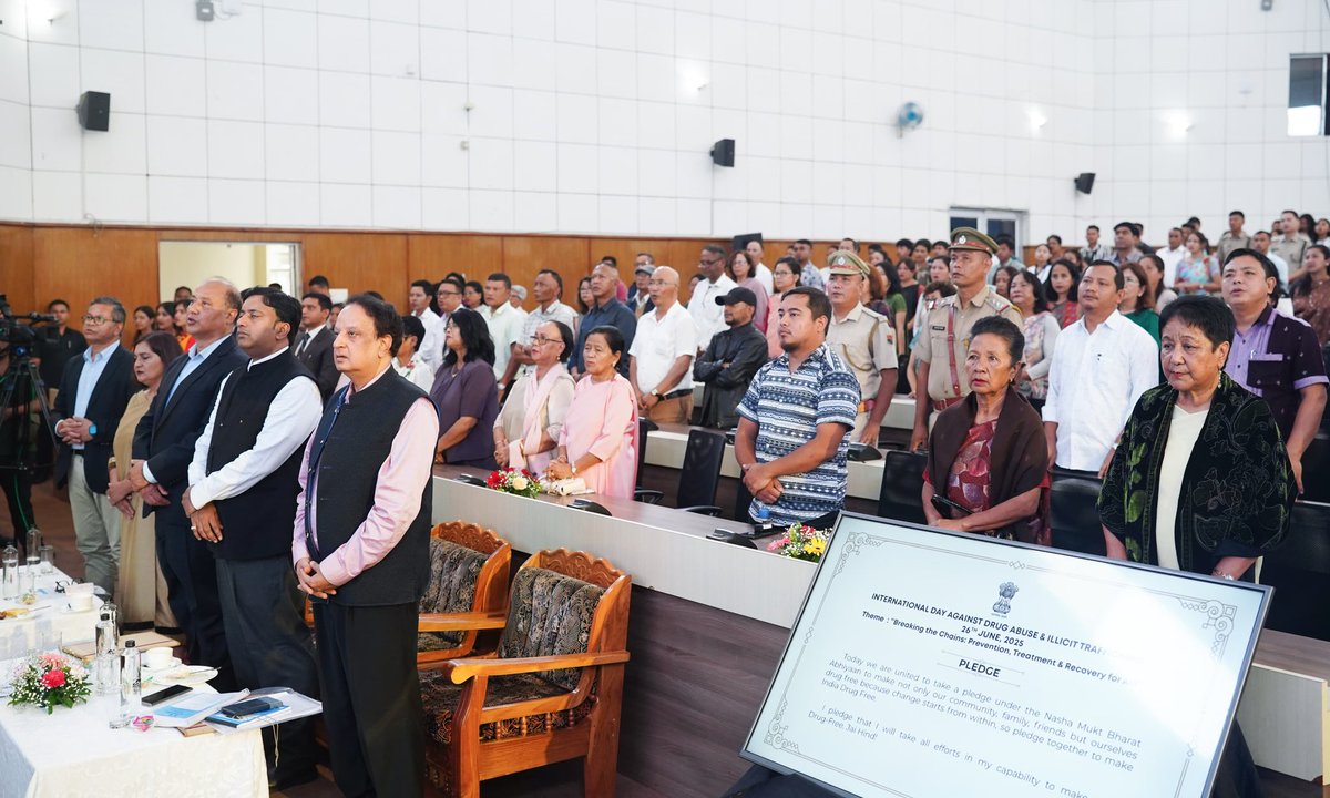 Attended the State-Level Observance of #InternationalDayAgainstDrugAbuse under the theme “Breaking the Chains: Prevention, Treatment &amp; Recovery for All”.

Laid out a bold roadmap to fight the drug menace in Meghalaya through our flagship initiative — DREAM (Drug Reduction,
