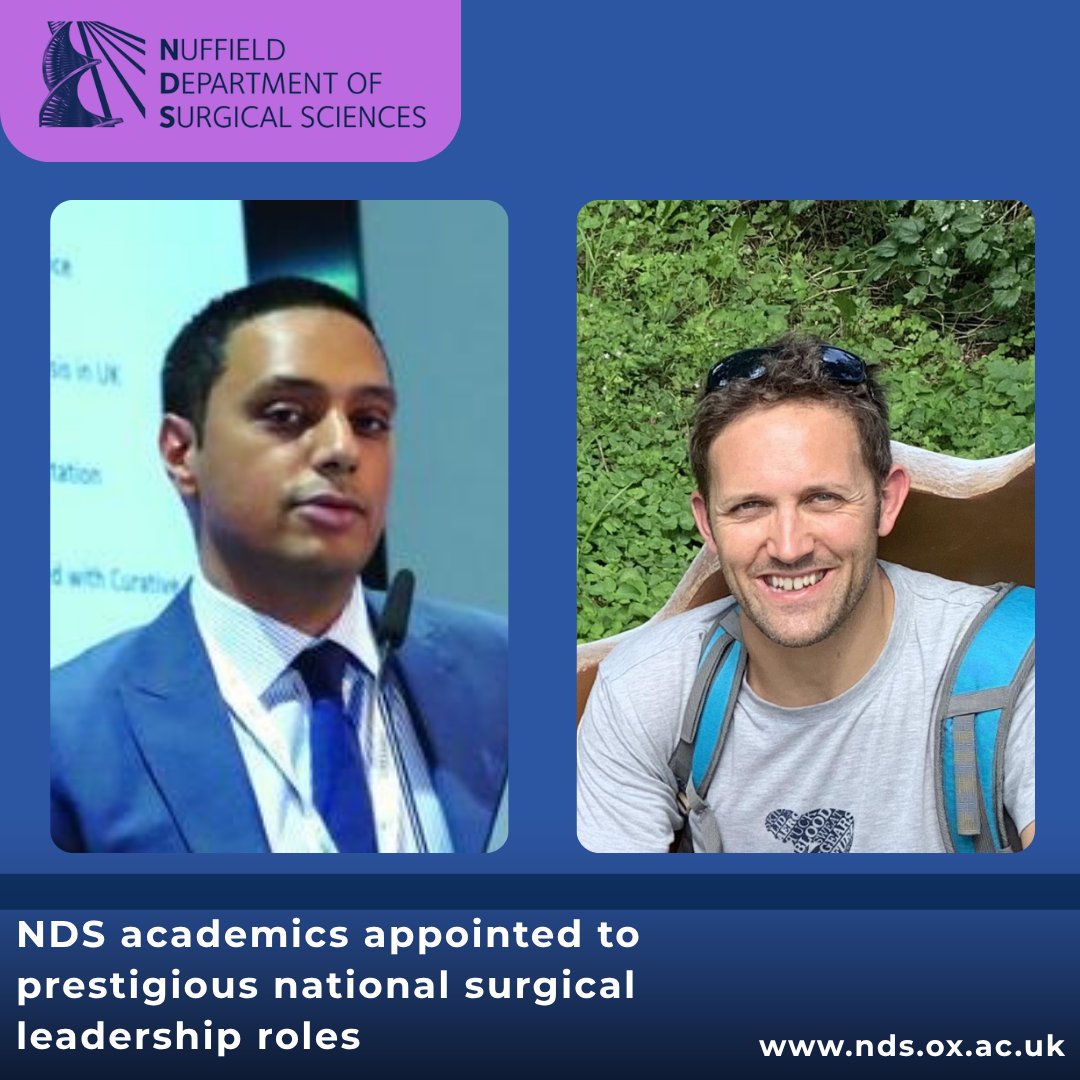 Nuffield Department of Surgical Sciences (@ndsurgicalsci) on Twitter photo The Nuffield Department of Surgical Sciences (NDS) is delighted to announce that Mr Alex Gordon-Weeks and Professor Sheraz Markar have been appointed to national leadership roles by the Royal College of Surgeons of England 👏
Read more ➡️ nds.ox.ac.uk/news/nds-acade… The Nuffield Department of Surgical Sciences (NDS) is delighted to announce that Mr Alex Gordon-Weeks and Professor Sheraz Markar have been appointed to national leadership roles by the Royal College of Surgeons of England 👏
Read more ➡️ nds.ox.ac.uk/news/nds-acade…