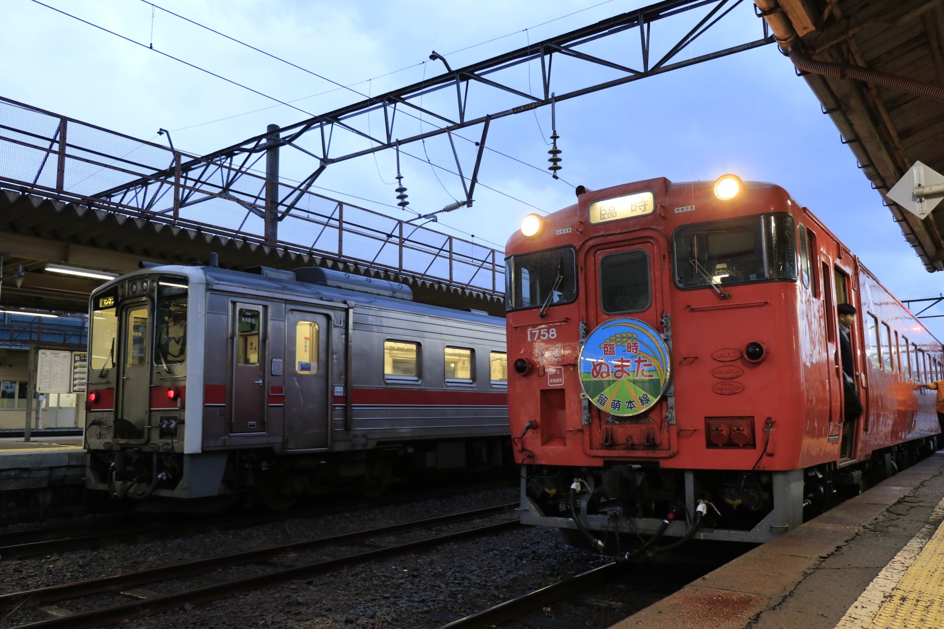 鉄道サボ行先板】（表）留萌−萌日明−深川（裏）深川−萌日明−留萌