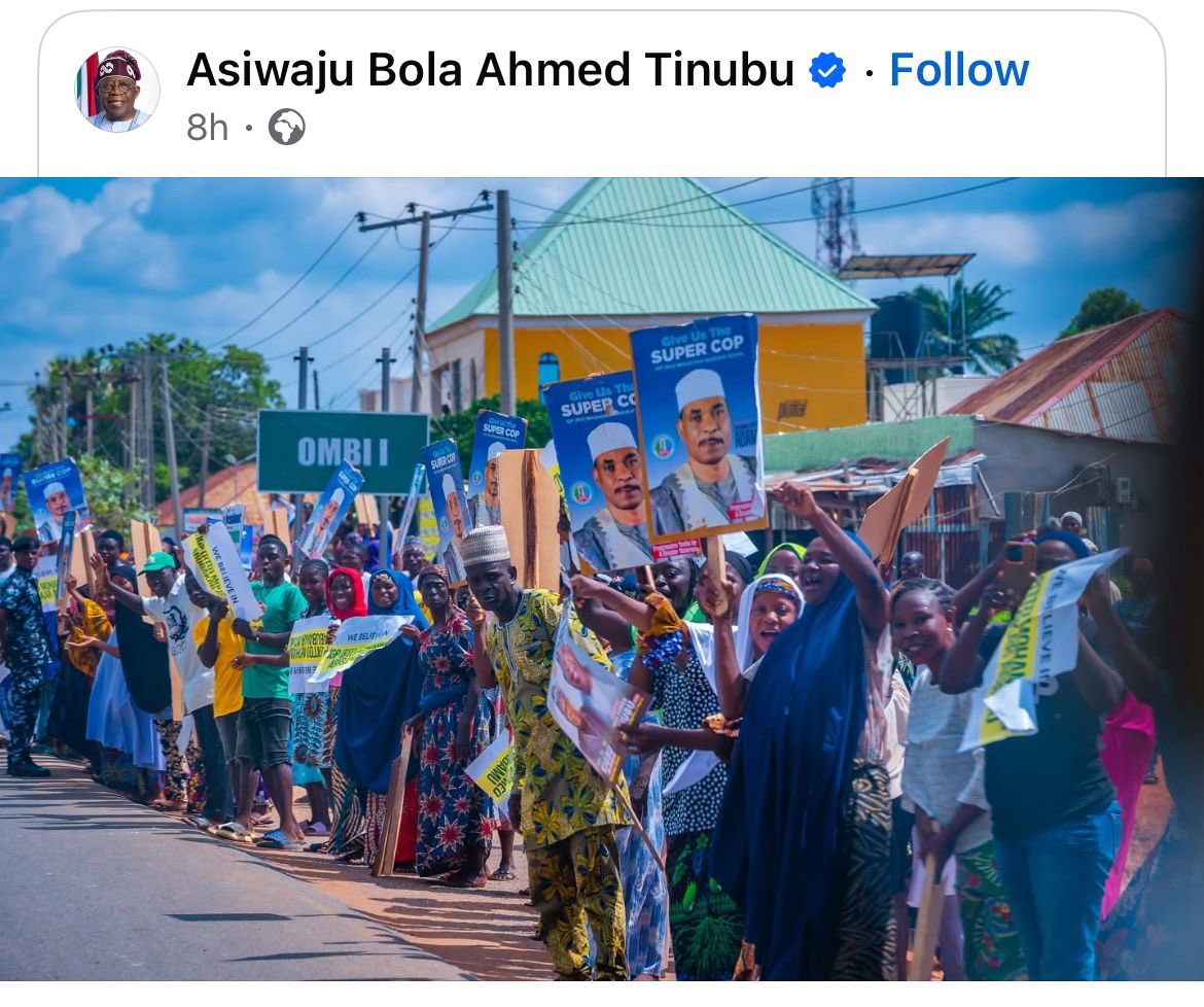 zaMusbeyNe_'s tweet photo. As seen on President Asiwaju Bola Ahmed Tinubu's official Facebook page.

“Give Us Super Cop IGP Mohammed Abubakar Adamu, CFR”

No force on earth can stop an idea whose time has come. 2027 Insha Allah ✊ https://t.co/jb7nzvczTX