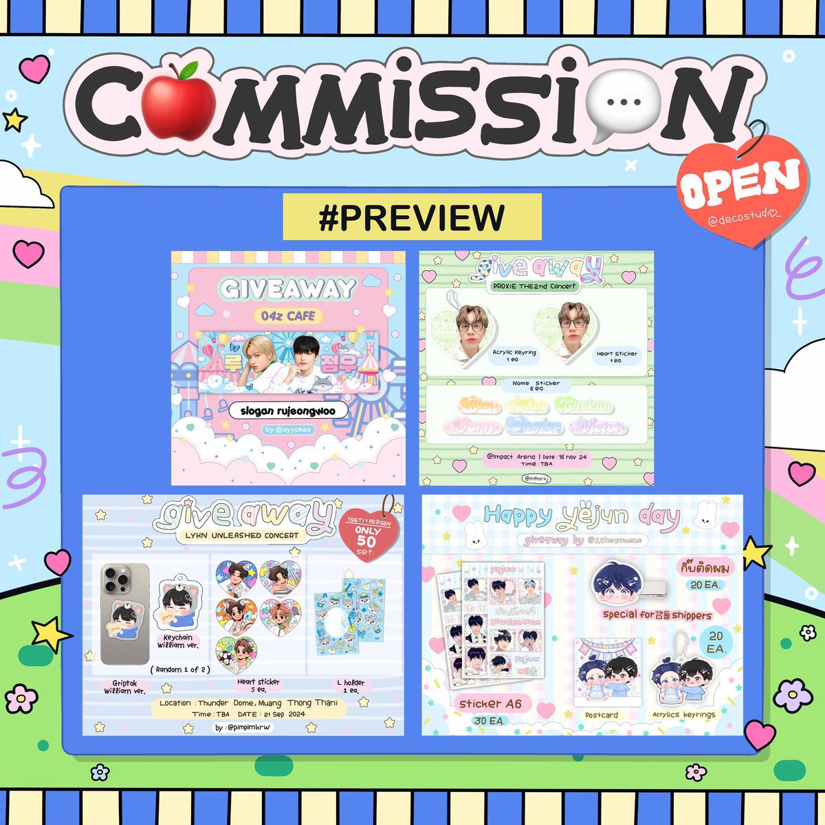 decostudio_'s tweet photo. ( คิวว่าง ) : commission open now 🍎🌟

💬 งานอื่นๆสามารถ dm มาสอบถามได้เลย
💬 แก้งานได้ไม่มีบวกเพิ่ม

* รองานประมาณ 2-3 วัน (งานเร่ง +40) *

#รับออกแบบ #รับออกแบบโปสการ์ด #รับออกแบบของแจก #รับออกแบบgiveaway https://t.co/TdJL3aTCOX