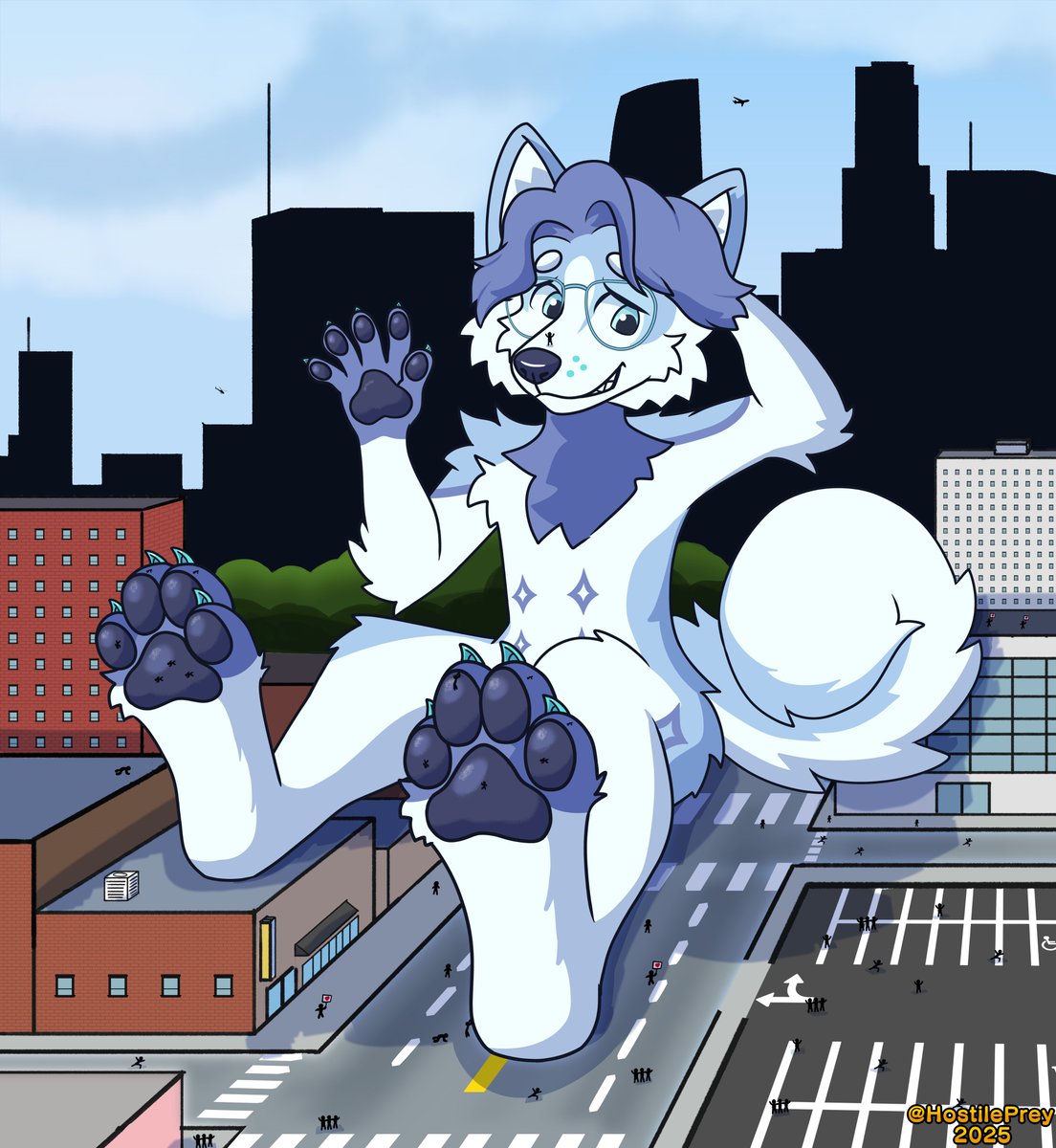 HostilePrey's tweet image. Brandy found a cozy spot downtown… but didn’t expect to draw this much attention 😳
Commission for @Knotty_Blusk_AD
#furryart #pawpads #macrofurry #microfurry #paws