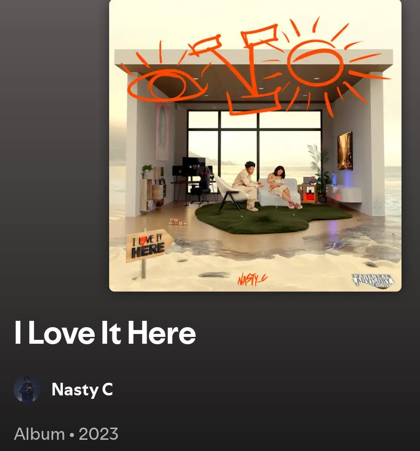 Nah fam " I love it here " is Nasty C's best album 😤🔥
.
" She's gone and the end " is his best song ever 😤🔥

" No more" first verse is his most conscious and relatable verse ever, I think 50%+ Kasi(hood) niggas can relate 

" Release me " is his most sensitive song ever 😤🔥