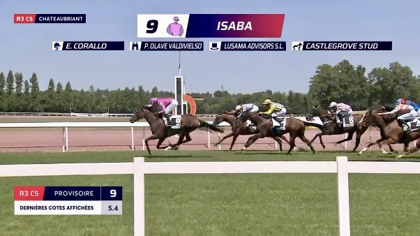 🏇🏻🇪🇸 Stamina Turf ⁰⁷ (@staminaturf) on Twitter photo 🏆 ISABA
Victoria de nuestra querida ISABA (Golden Horn) en Chateaubriant, para la Cuadra Quinto Real, la preparación de <a href="/Patrikolave/">Patrik Olave Racing</a>, con la monta de <a href="/CoralloEnzo33/">Corallo Enzo</a>… La espera bien ha merecido la pena.
Enhorabuena a todos sus responsables 👏👏👏 🏆 ISABA
Victoria de nuestra querida ISABA (Golden Horn) en Chateaubriant, para la Cuadra Quinto Real, la preparación de <a href="/Patrikolave/">Patrik Olave Racing</a>, con la monta de <a href="/CoralloEnzo33/">Corallo Enzo</a>… La espera bien ha merecido la pena.
Enhorabuena a todos sus responsables 👏👏👏